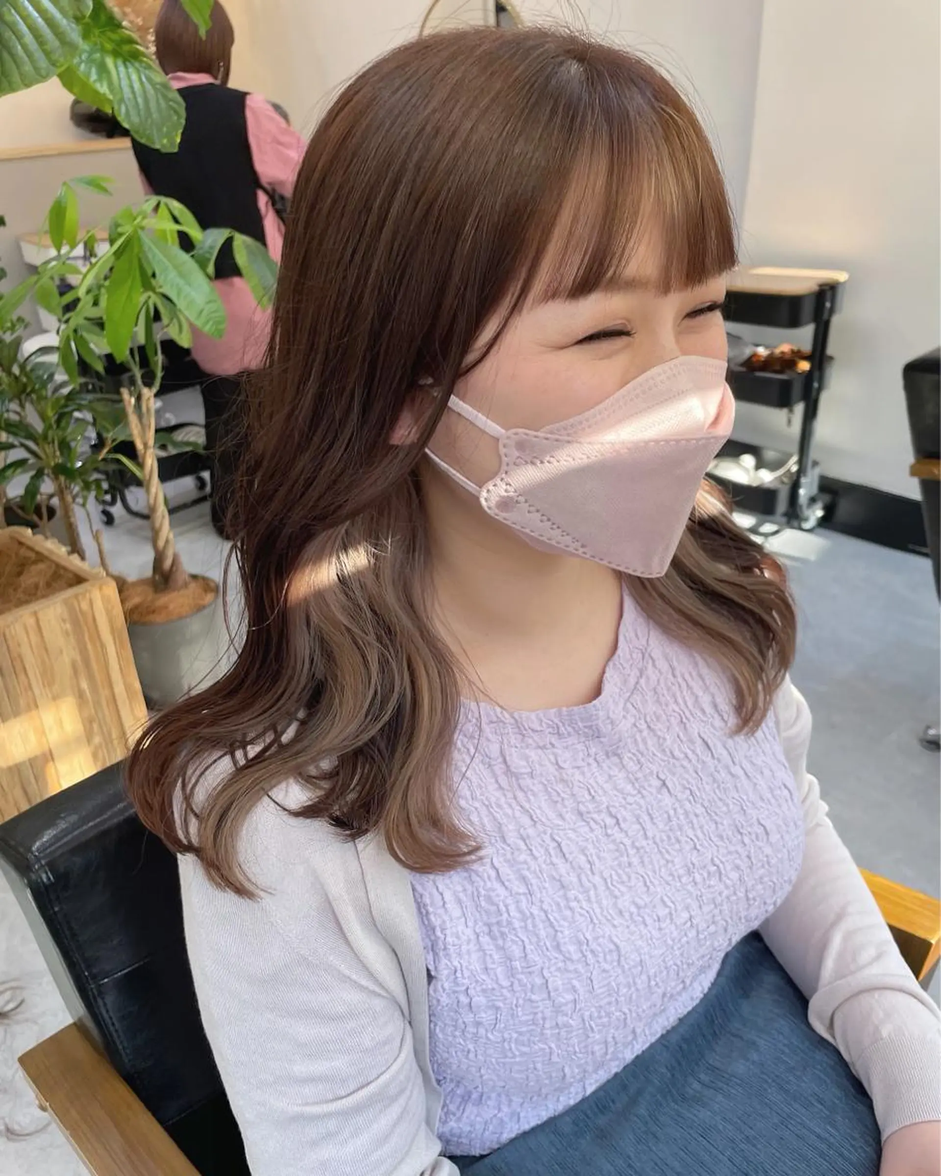 セミロング カラー ヘアカラー トリートメント CARICIA 白木 由里加/新栄のヘアスタイル