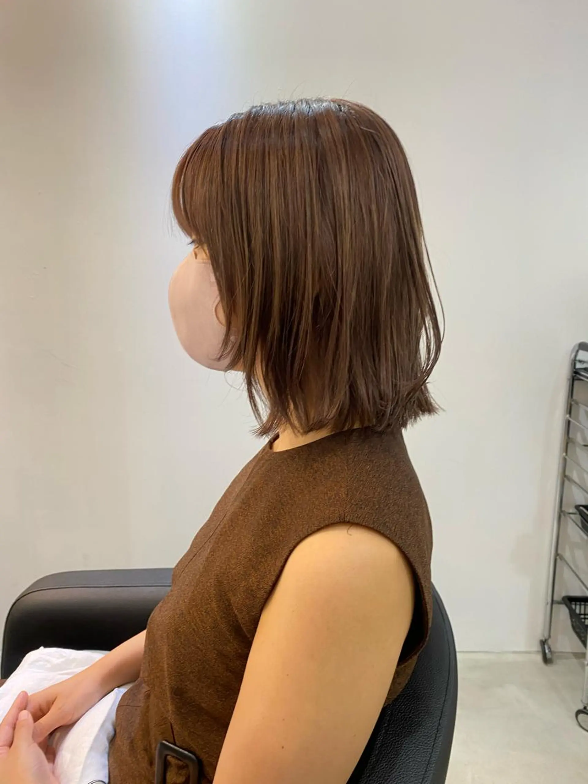 ミディアム ボブレイヤー ボブ 顔周りカット レイヤーカット カット ヘアカラー 銀座店長🌟 片山雄太のヘアスタイル