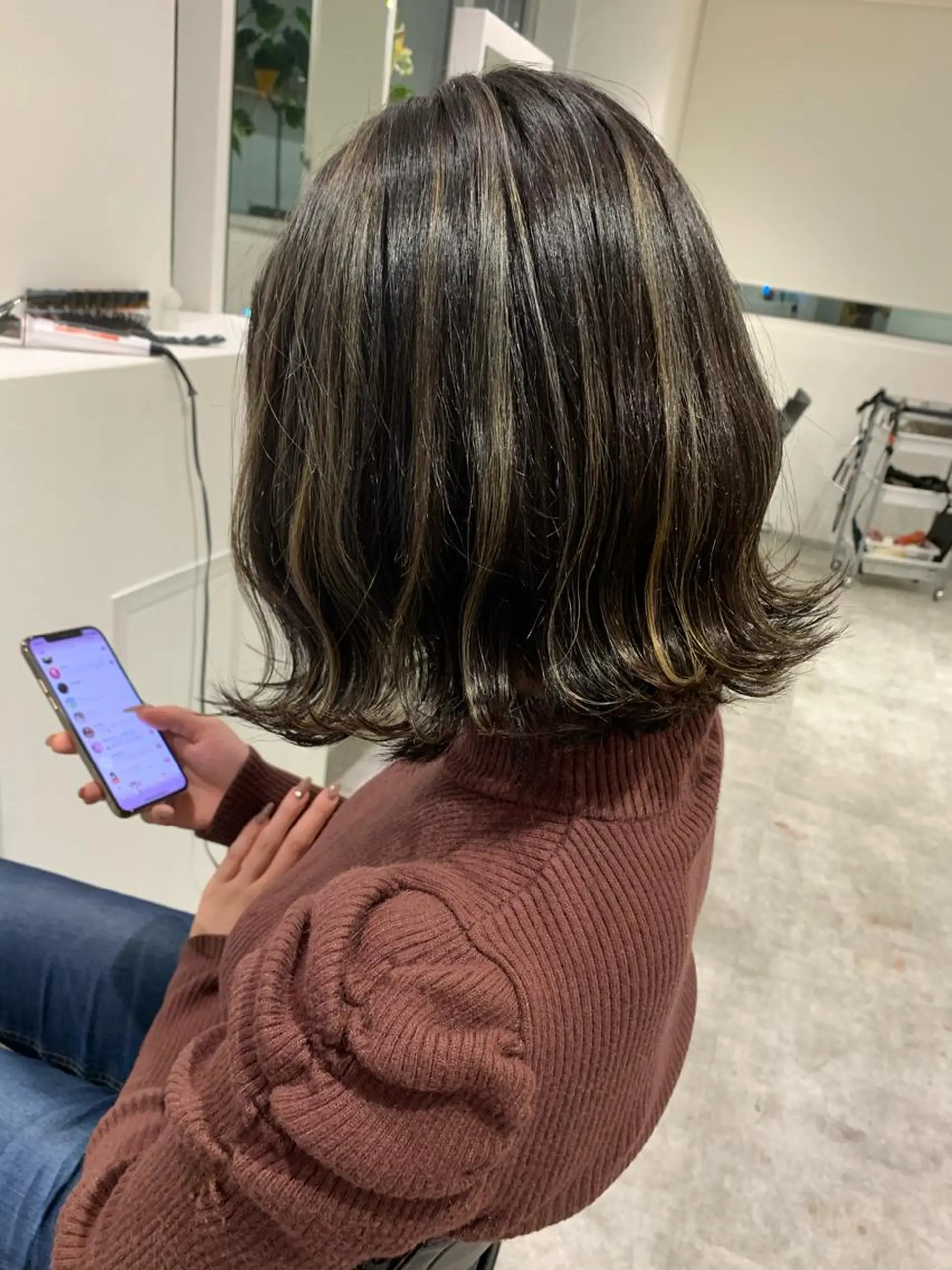 ミディアム ハイライト Selene hair OSAKAのヘアスタイル