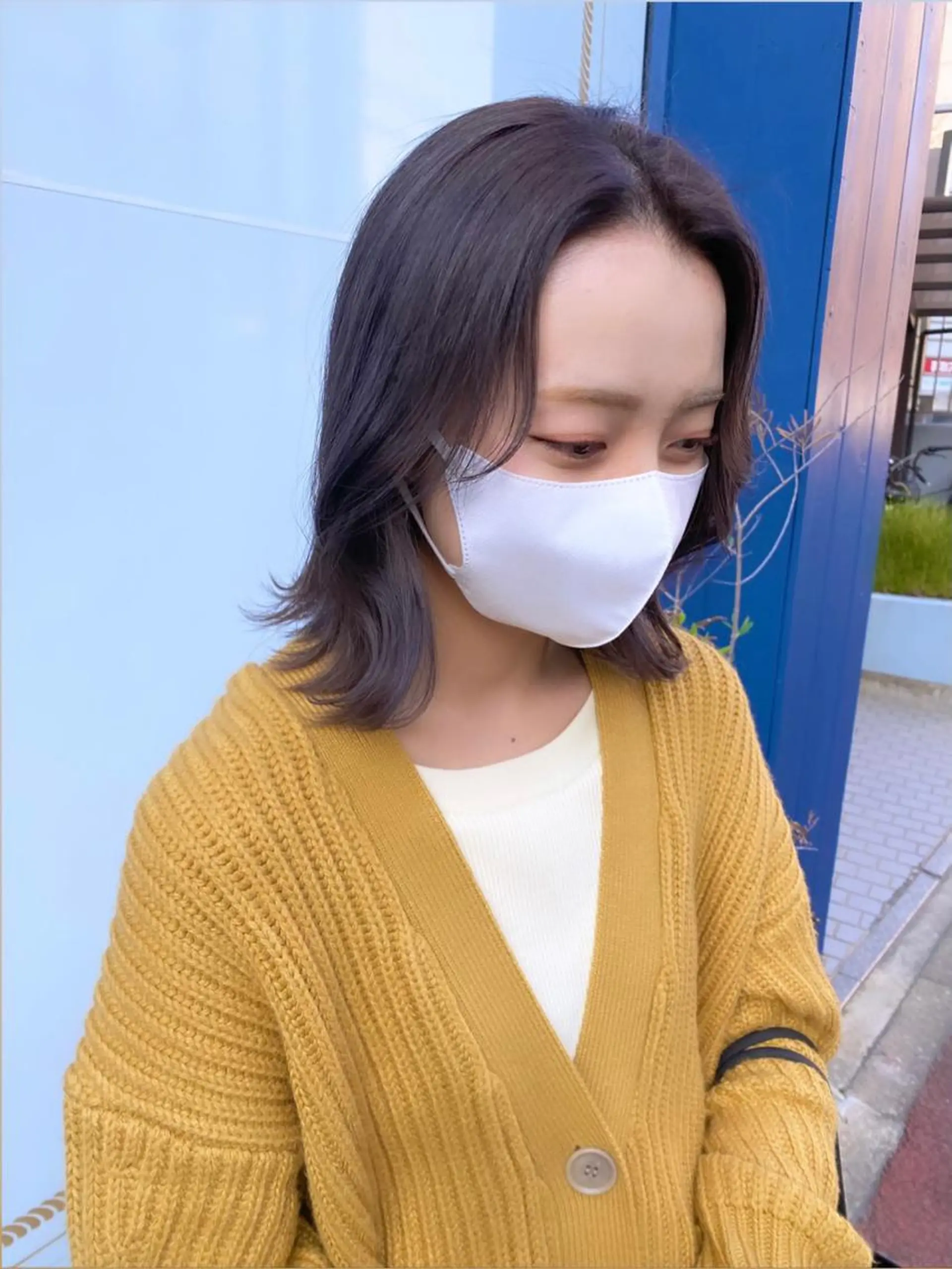 ミディアム アッシュ アッシュグレー アッシュグレージュ ボブ 中尾 未来/艶カラー /カットモデルのヘアスタイル