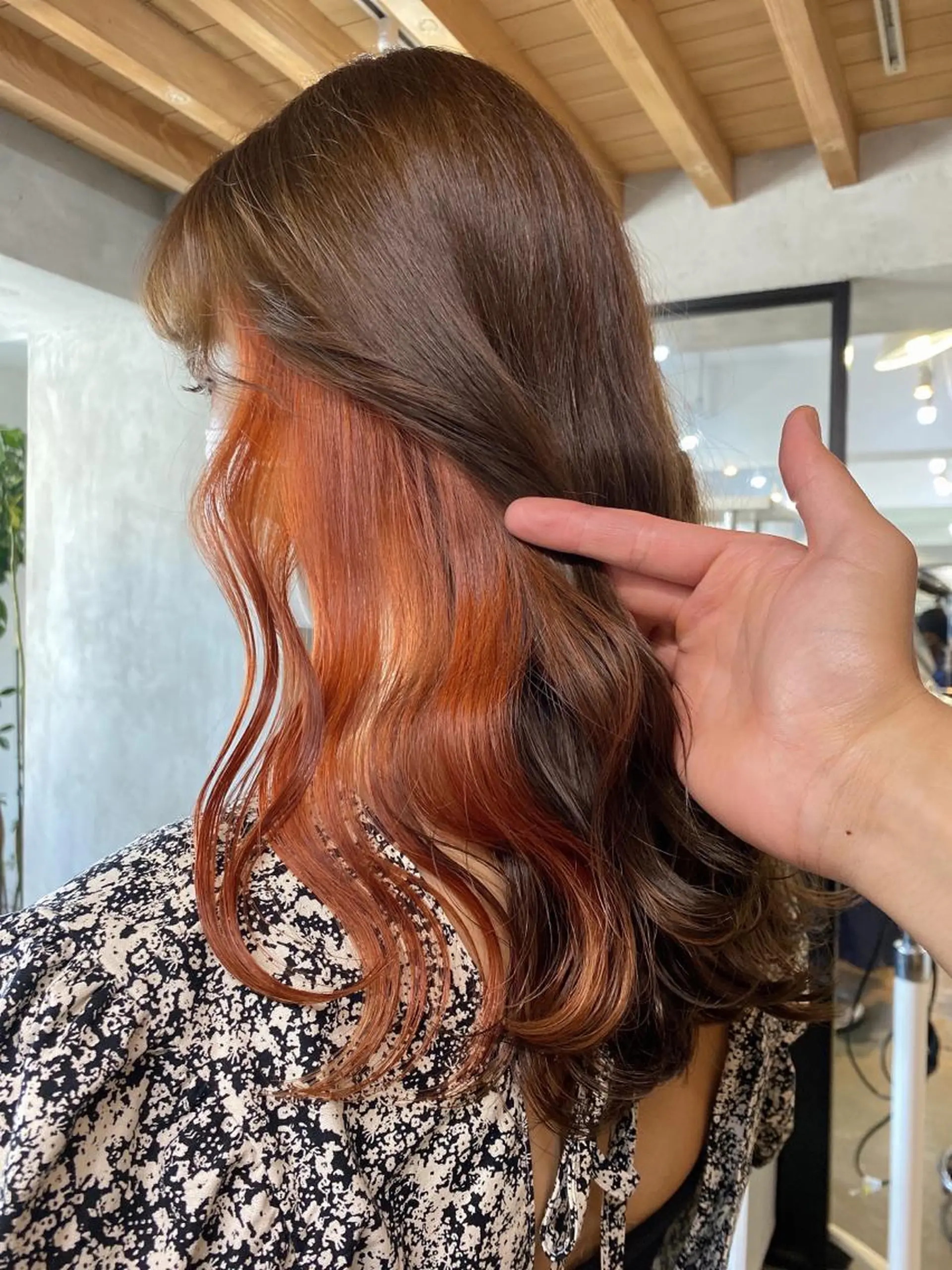 ロング カラー ヘアアレンジ ヘアカラー 切りっぱなしボブ/ デザインカラー店長のヘアスタイル