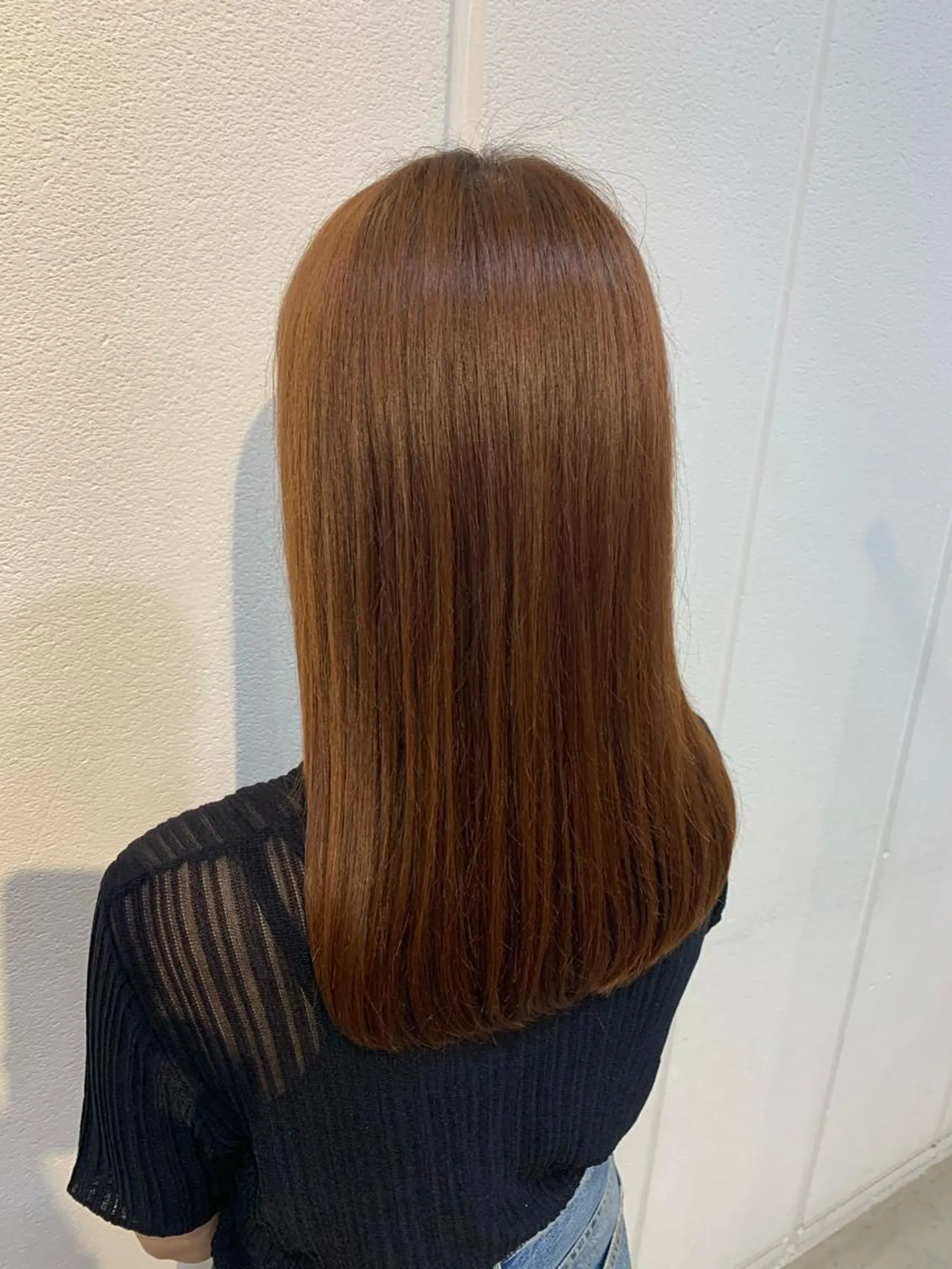 ロング カラー オレンジ Lolonois梅田 /Okazaki:)のヘアスタイル