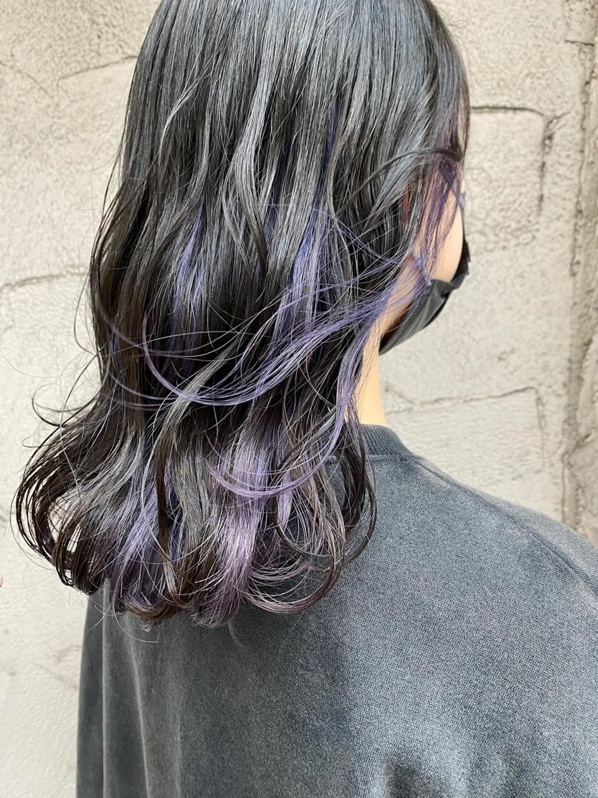 カラー ブルーカラー ブルーバイオレット インナーカラー バイオレットカラー カット ヘアカラー ボブ支持率NO1 🌈CHIKAのヘアスタイル