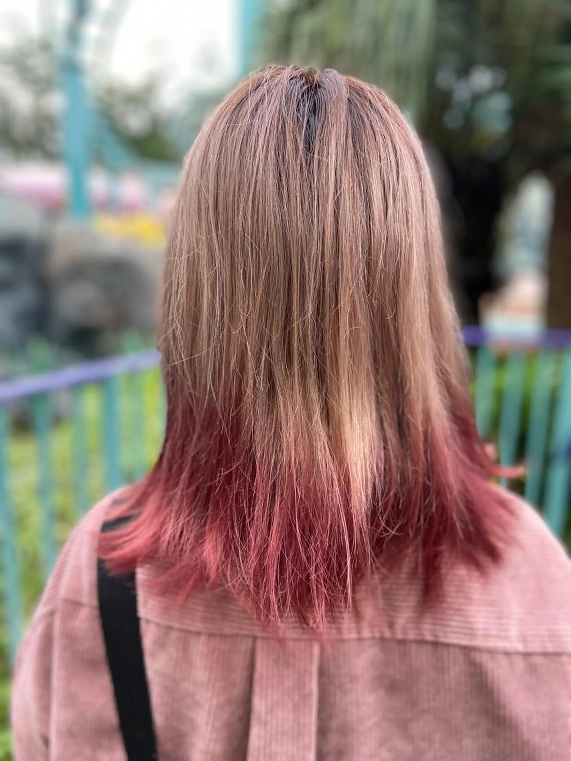 セミロング カラー ピンクカラー ヘアカラー 菊地 美憂のヘアスタイル