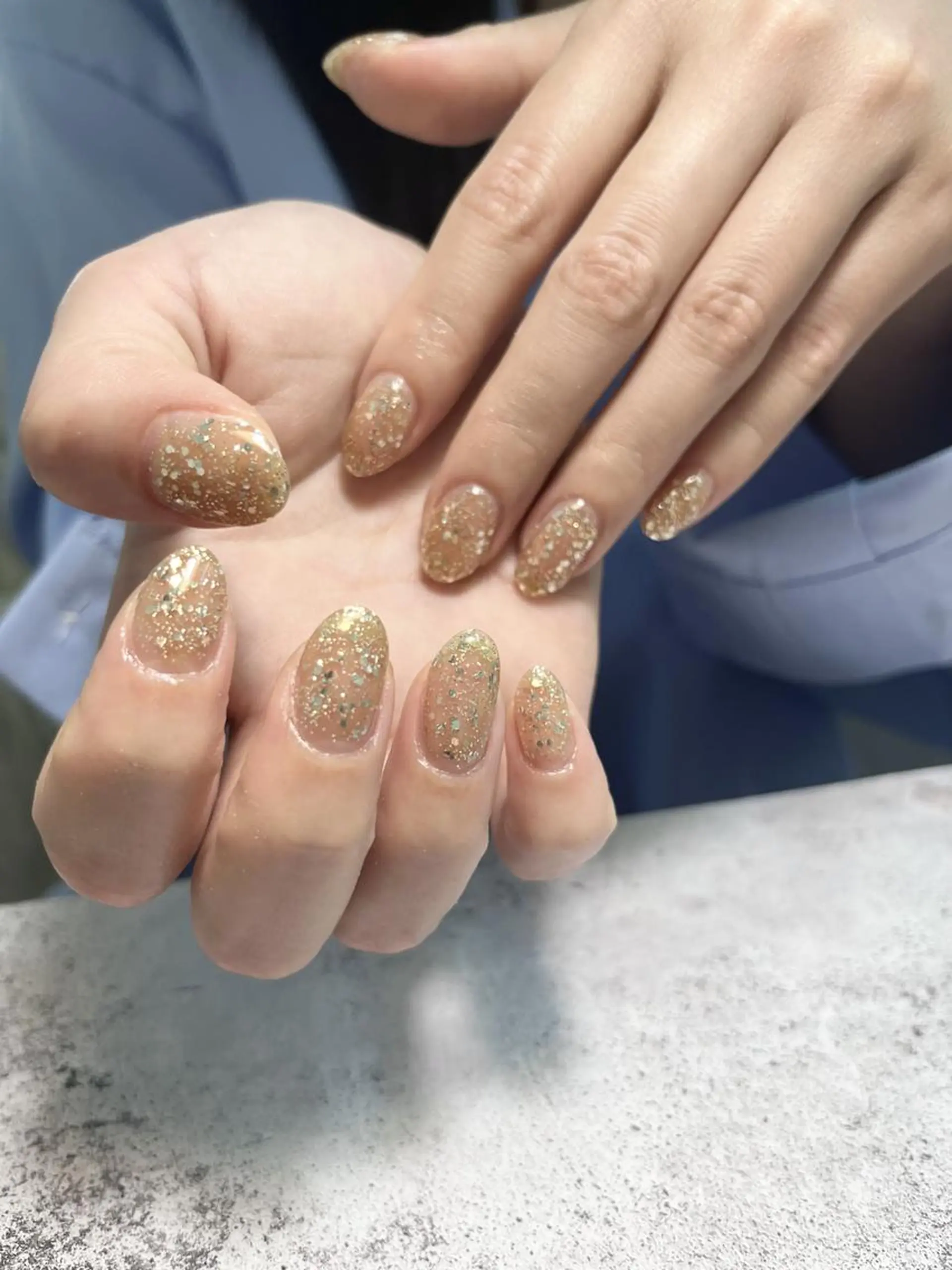 ネイル ゴージャス ラメ(グリッター) ワンカラーネイル ハンドネイル 優奈ﾃｨﾝ atelier-01のネイルデザイン