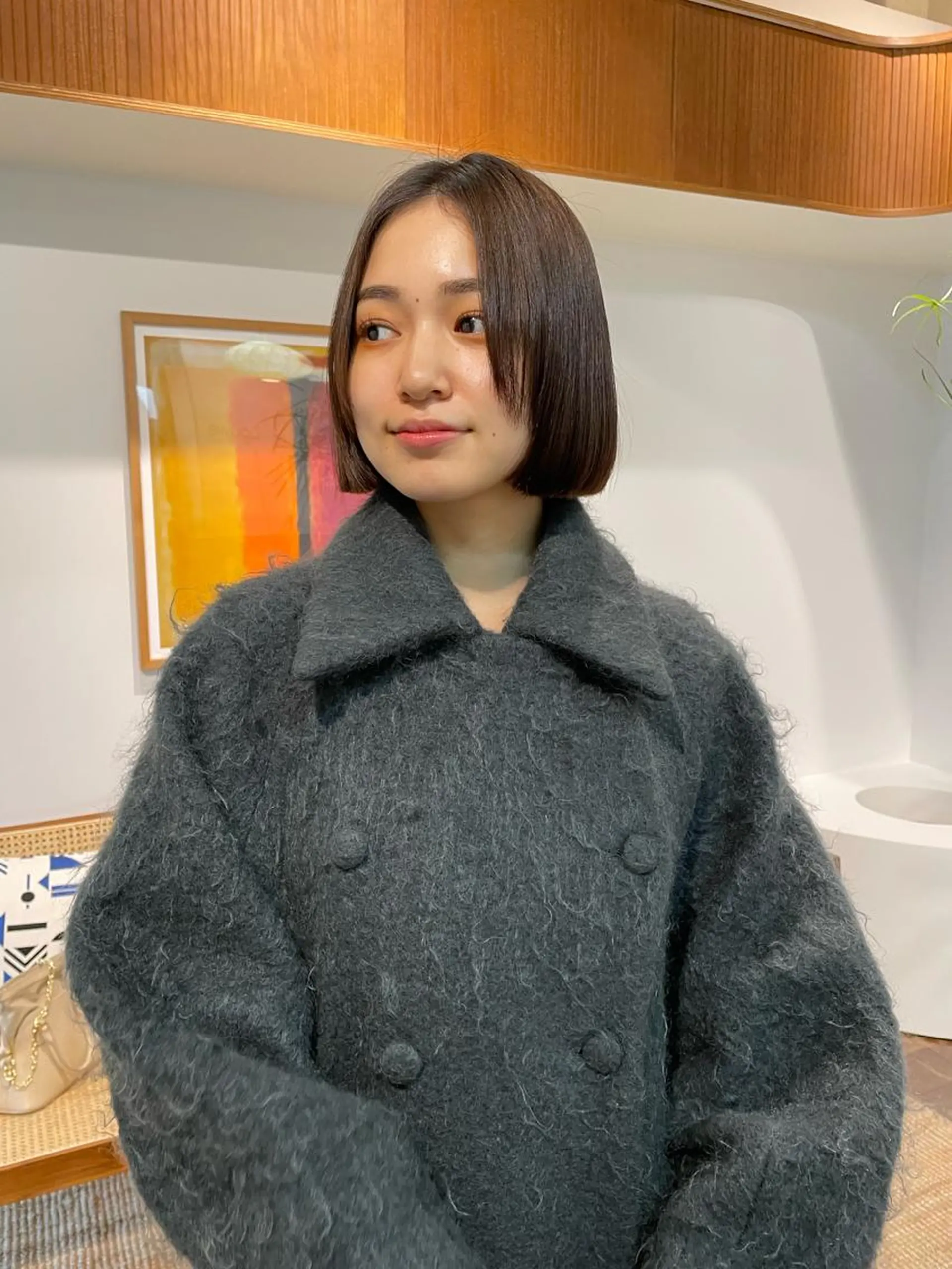 ショート カラー ボブ 顔まわりレイヤー レイヤーカット カット ヘアカラー トリートメント レイヤーカット🎀 kanaのヘアスタイル