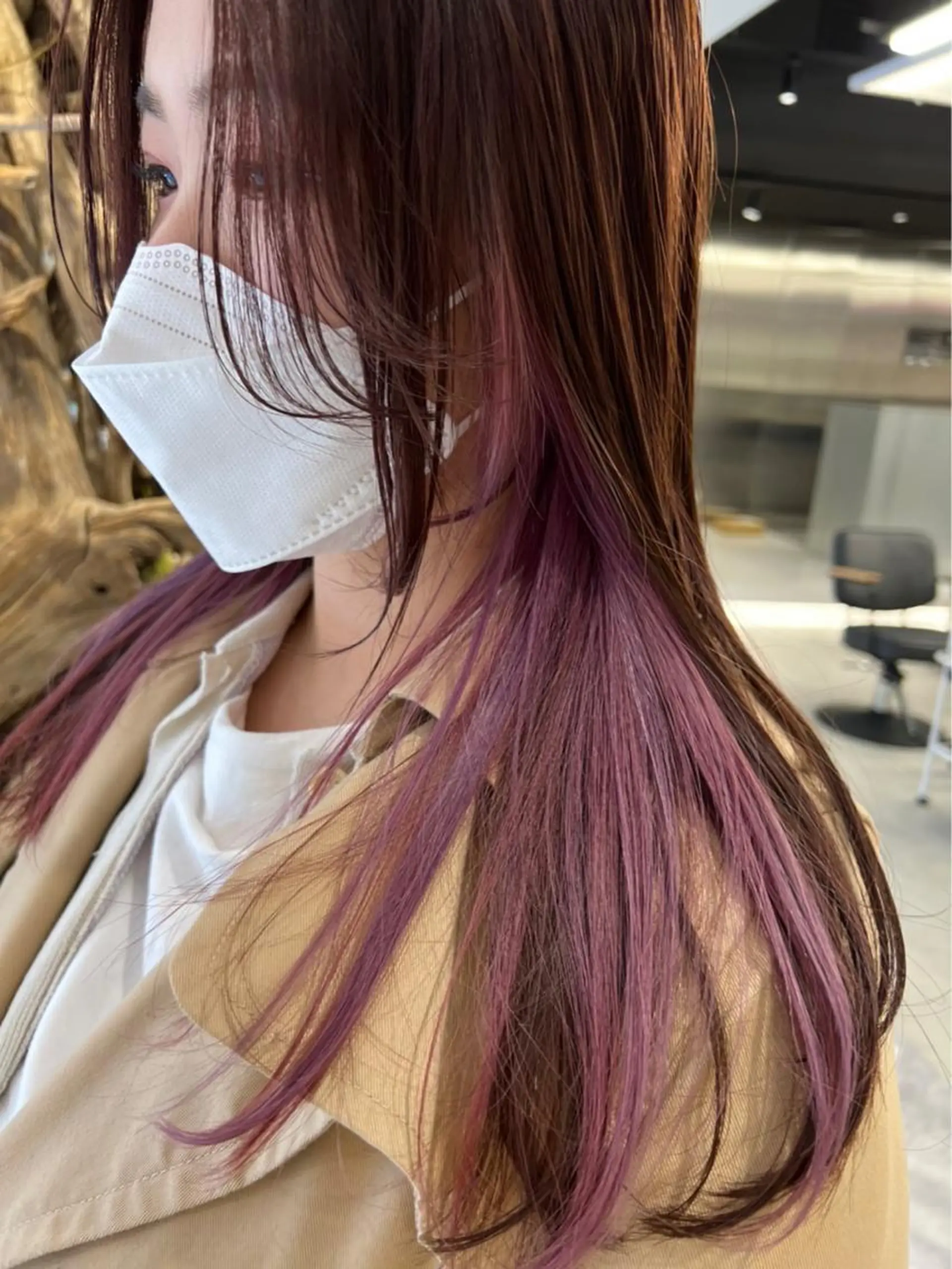 ロング カラー インナーカラー mai🤍縮毛酸性ス トレート/アイリストのヘアスタイル