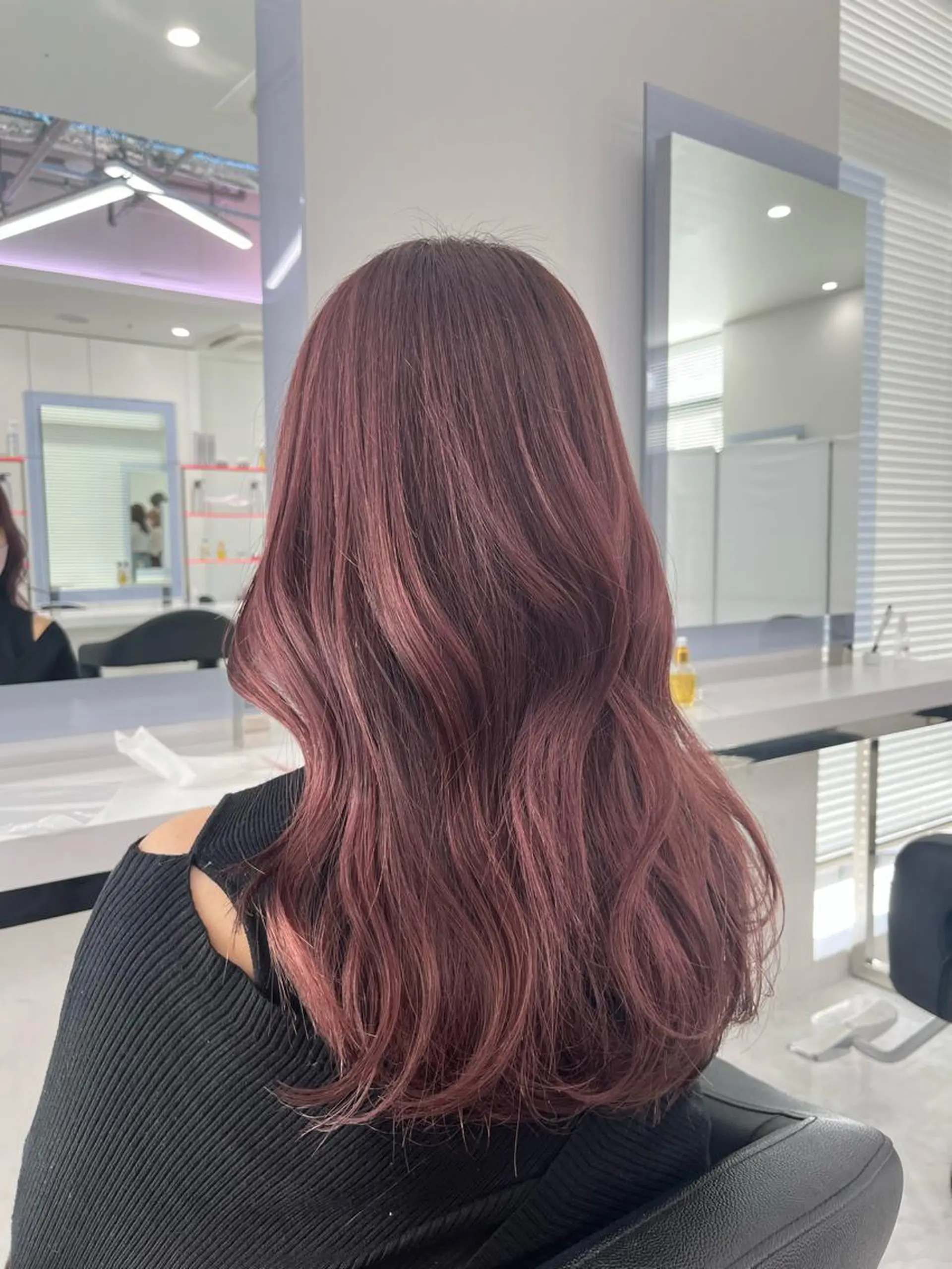 セミロング カラー カシス ピンクカラー junna‎🤍調布 まつ毛/眉 激安のマツエク・マツパデザイン