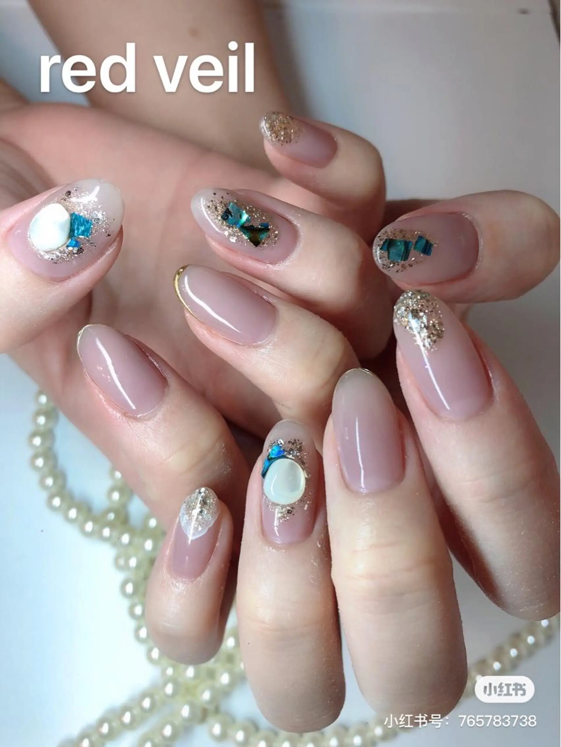 セミロング ネイル 長さ出し専門 nynaのネイルデザイン