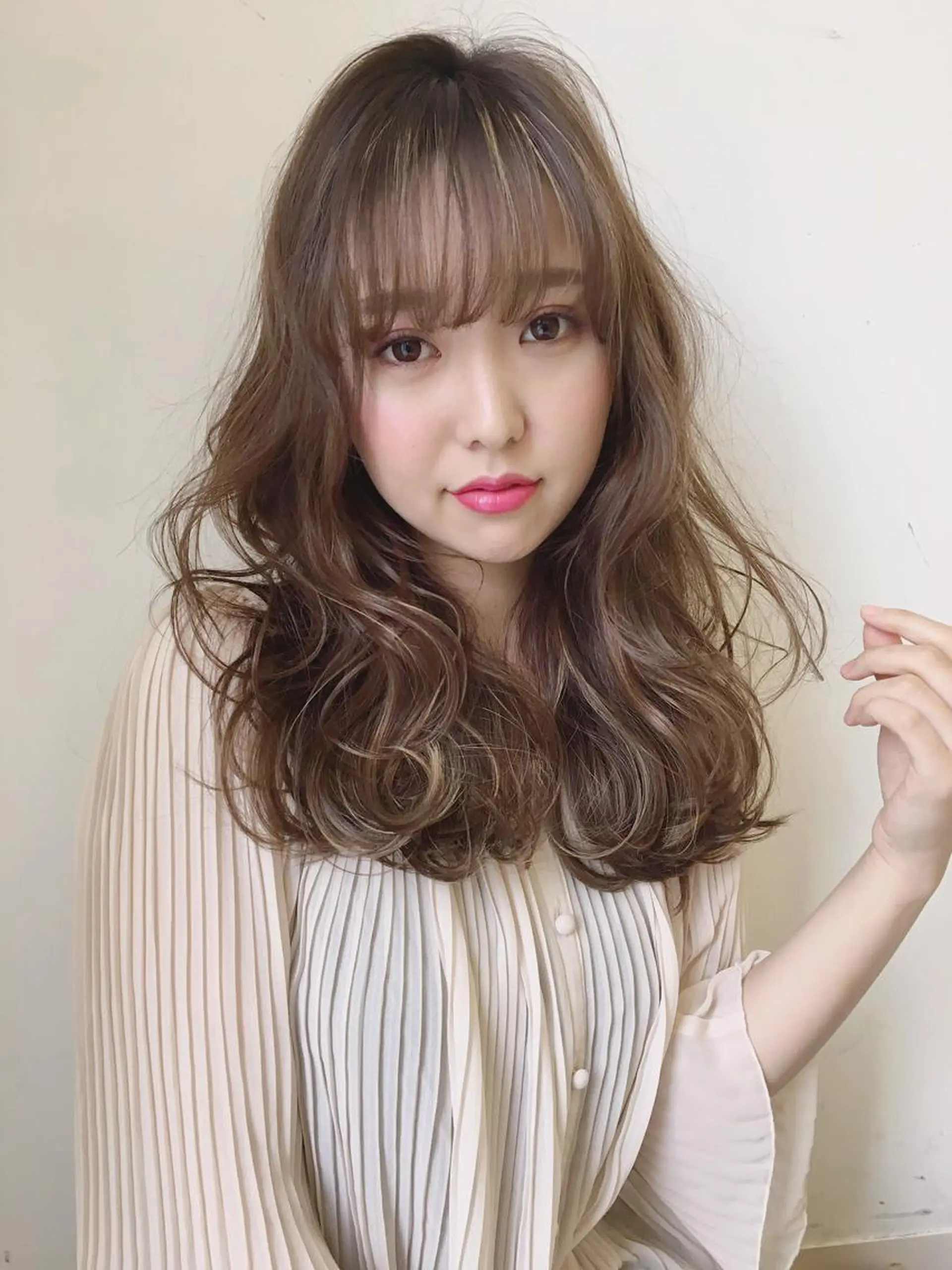 ミディアム カラー ヘアアレンジ 店長/mao/ 前髪/顔周りカットのヘアスタイル