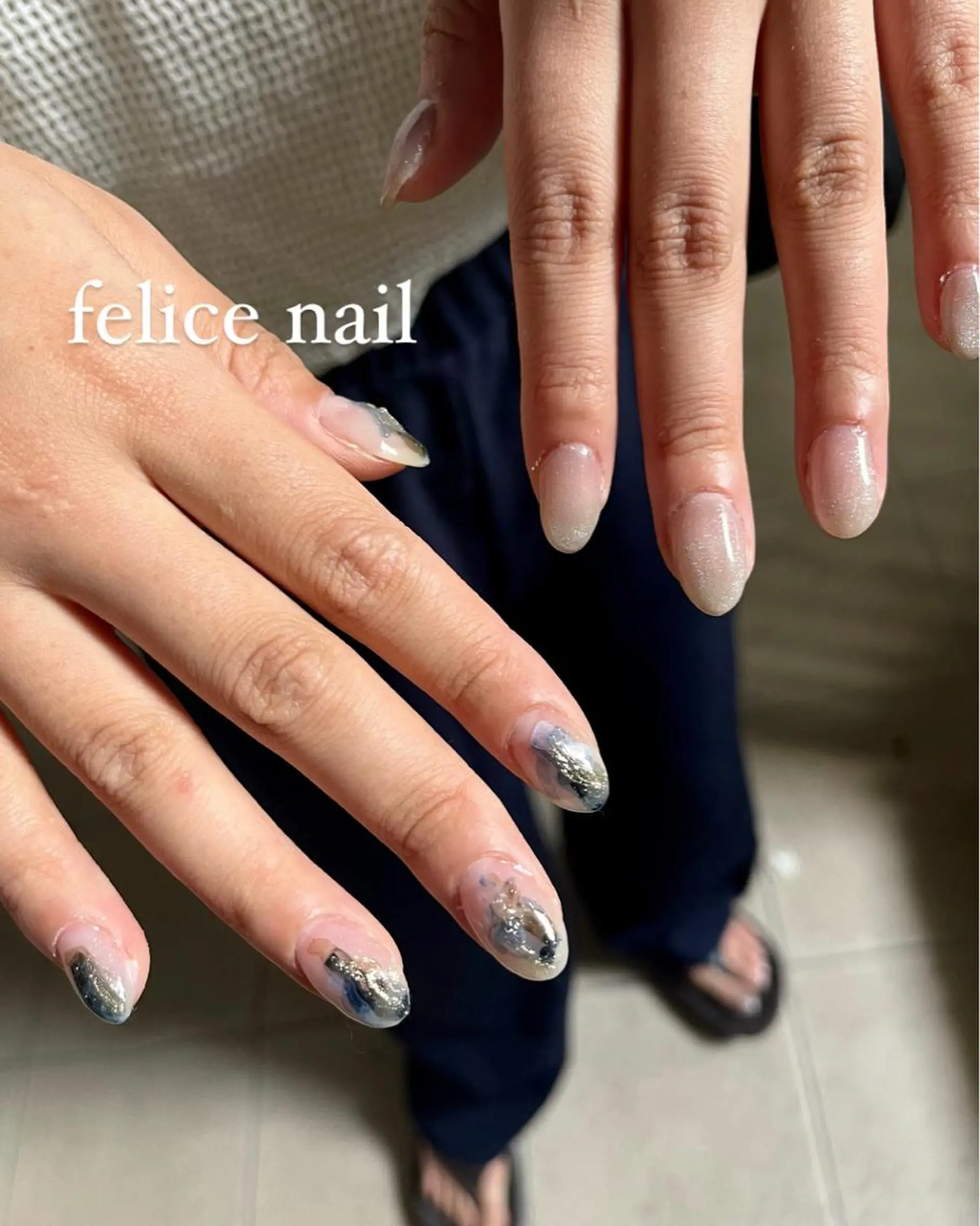 ネイル ジェルネイル マグネットネイル ニュアンスネイル オフィスネイル パラジェル felice nailのネイルデザイン