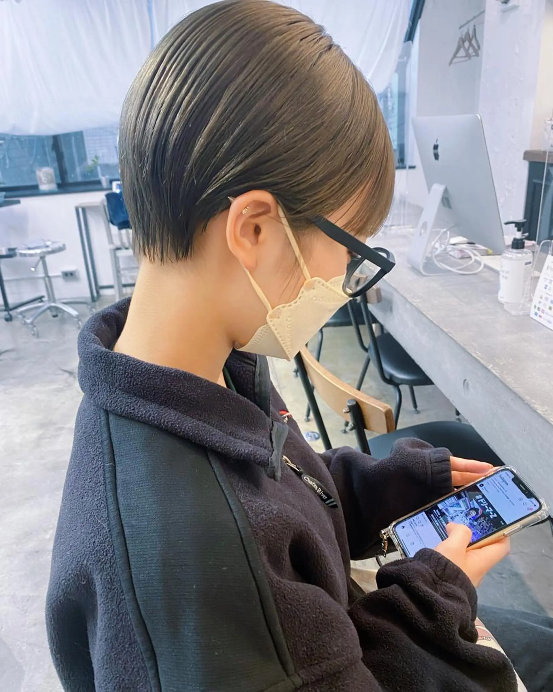 ショート カラー カット ヘアカラー トリートメント IVORY.所属・🟩白髪ぼかし/ボブ /ショートヘア/大司のヘアスタイル