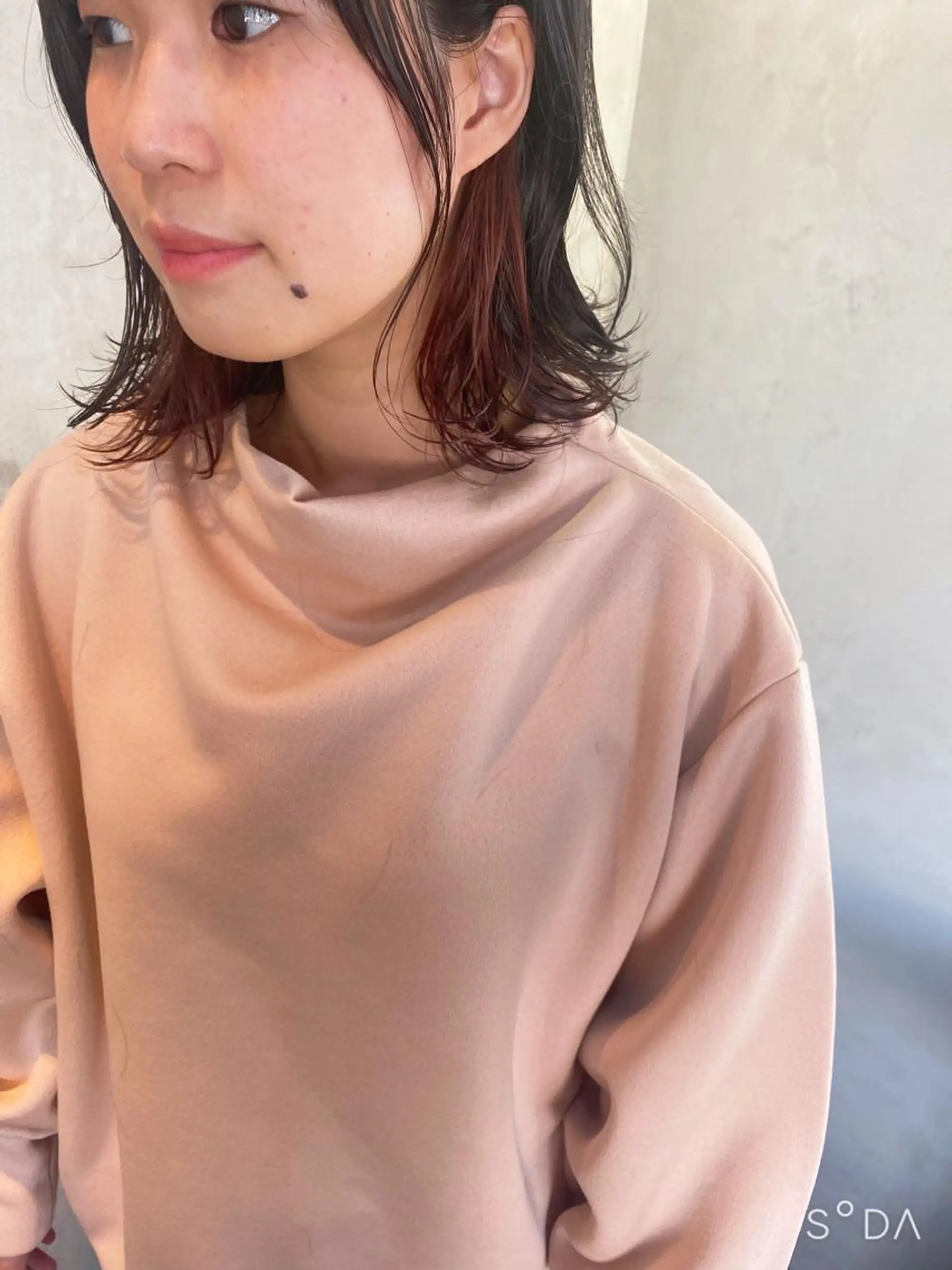 ショート カラー ヘアアレンジ ピンクカラー stylist/蛯谷 珠里のヘアスタイル