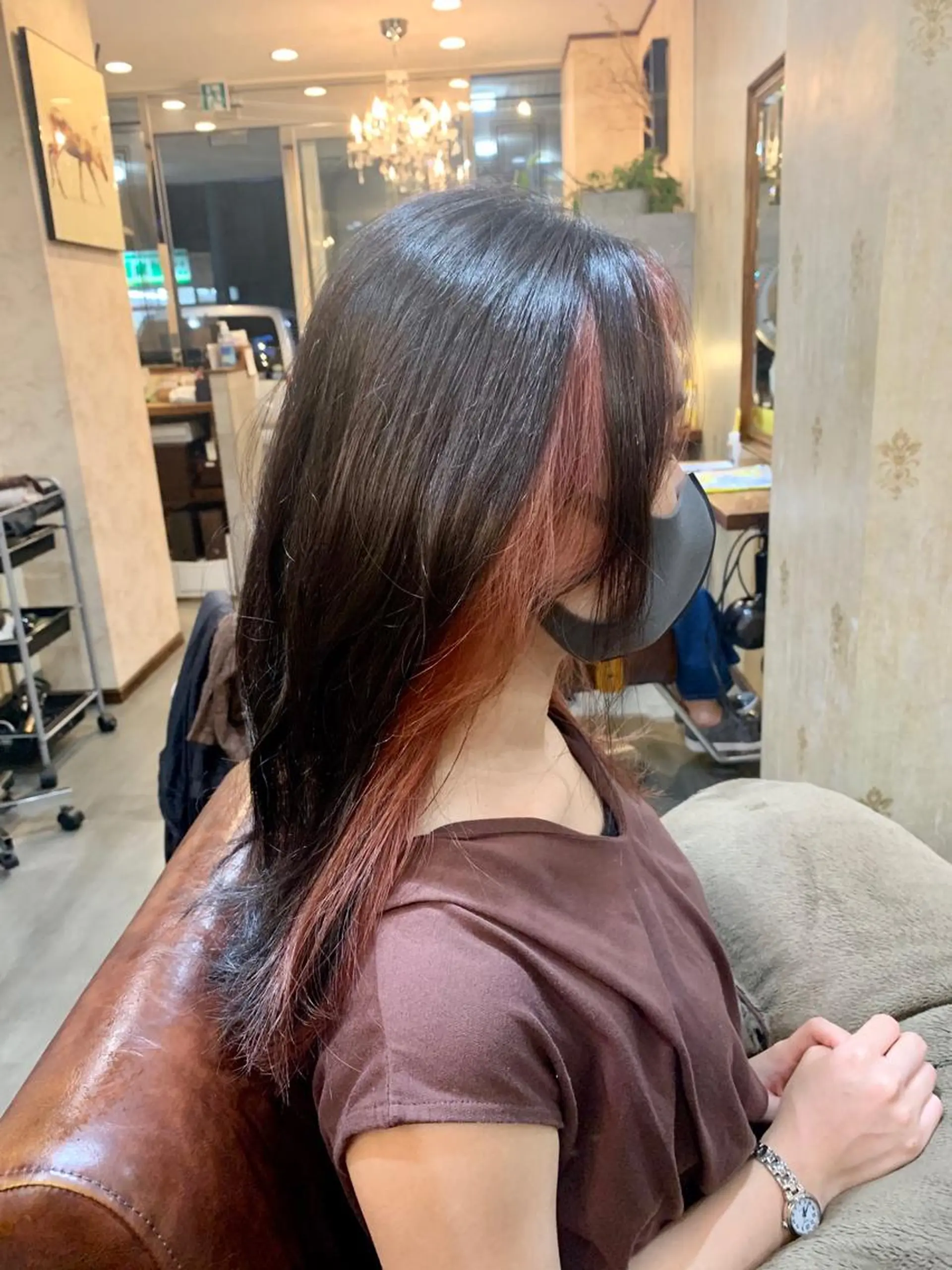 セミロング カラー ローズカラー ヘアカラー トリートメント クバガワ シュンのヘアスタイル