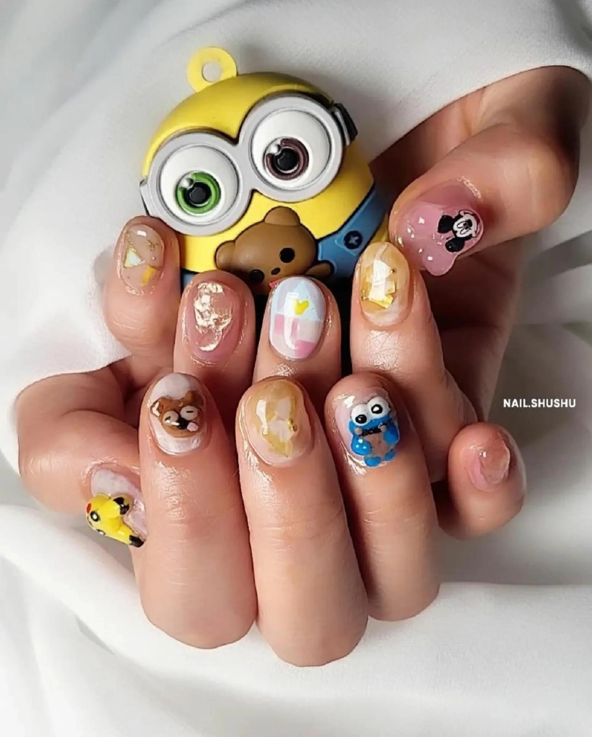 ネイル 持ち込み ニュアンスネイル ワンカラーネイル シンプルネイル 春ネイル 3dパーツ/流行り 👧shushu❤️のネイルデザイン