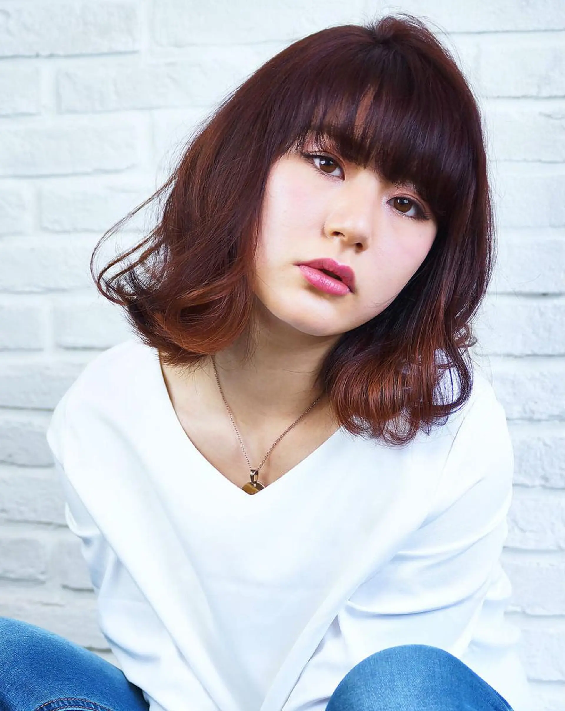 ミディアム カラー ヘアケア特化型サロン newi 京橋のヘアスタイル