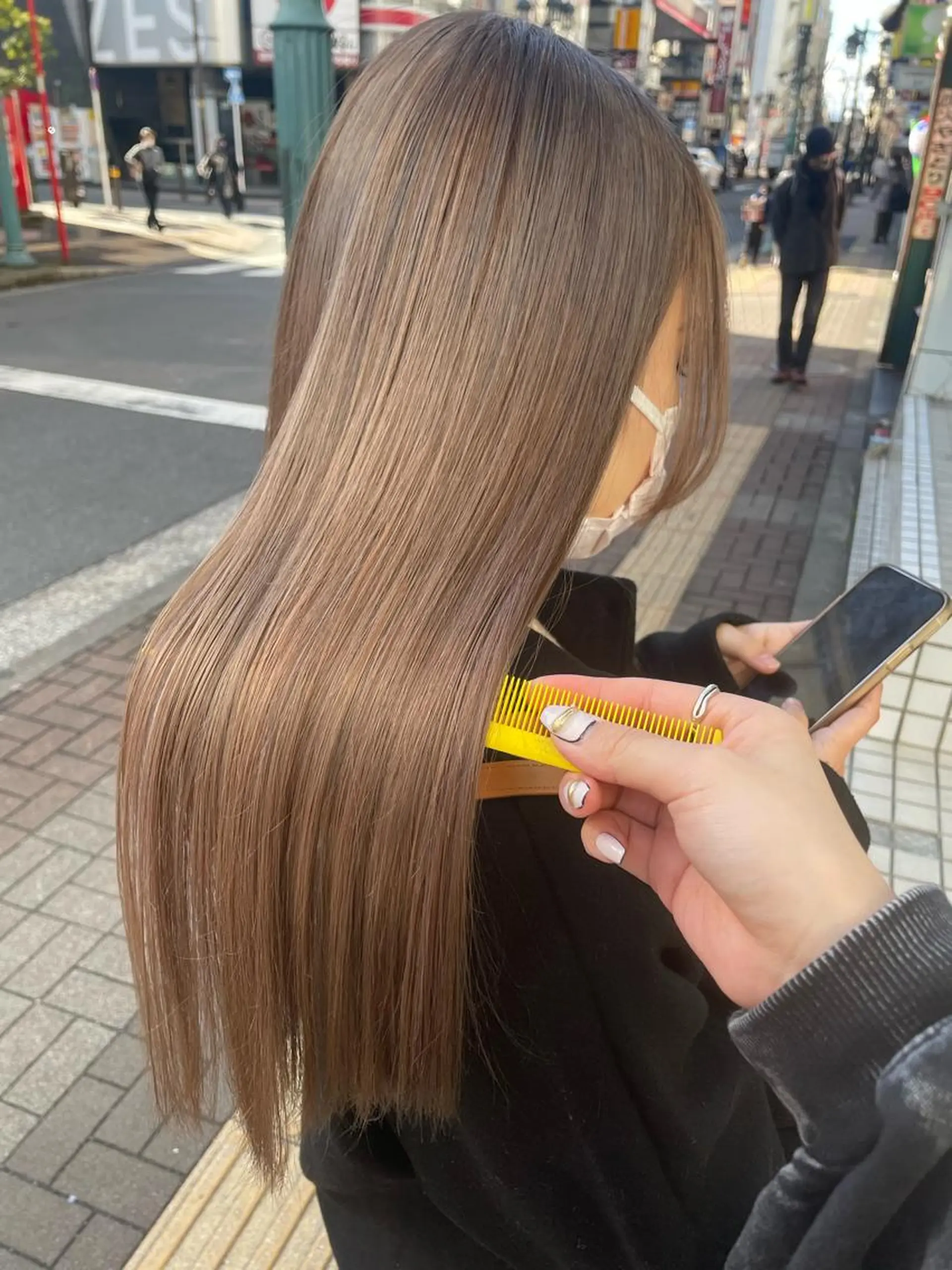 セミロング カラー ベージュカラー ブリーチ ケアブリーチ ヘアカラー トリートメント 韓国ヘア🦋 MIYUのヘアスタイル