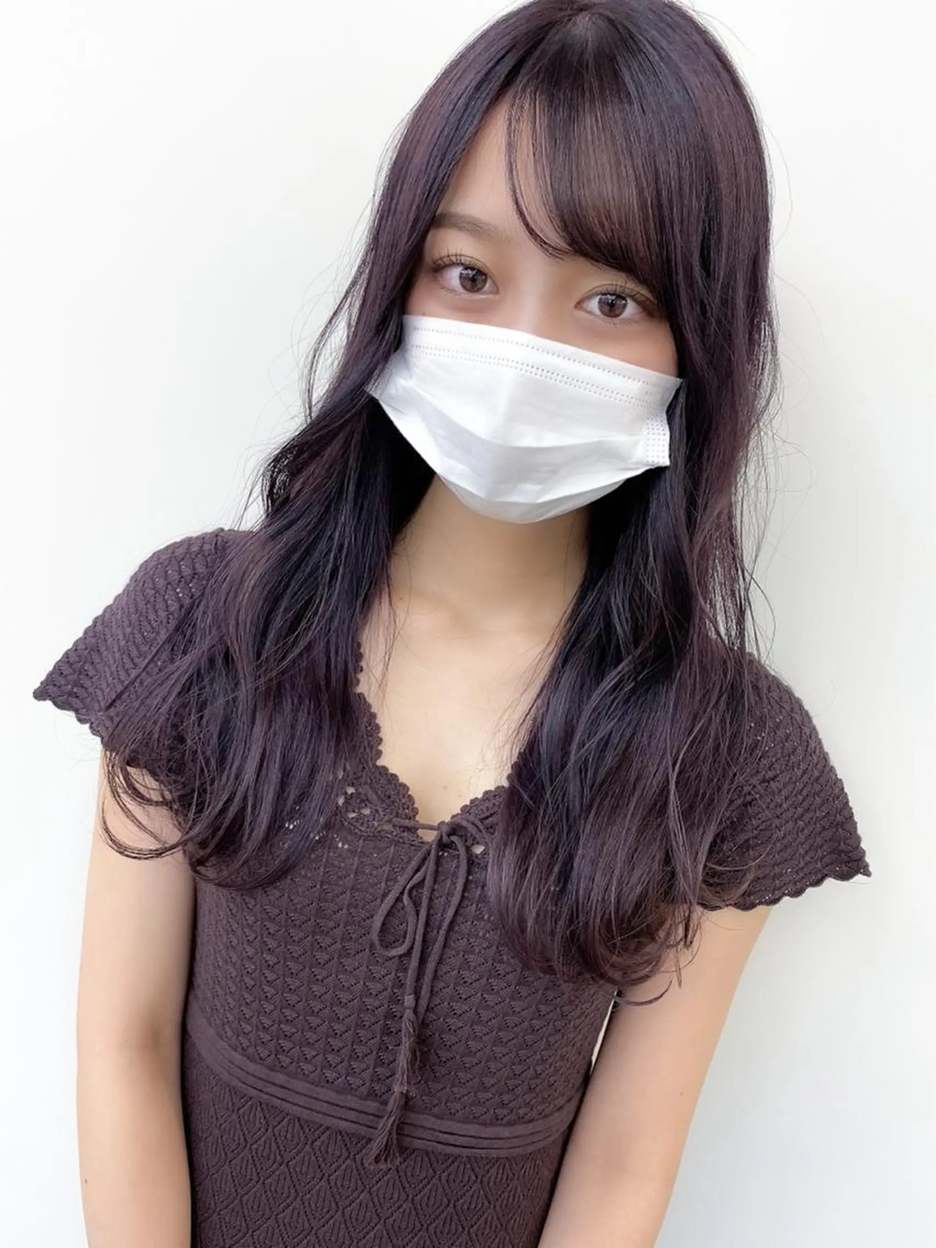 セミロング カラー ブリーチ バイオレットカラー 韓国風ヘア カット ヘアカラー トリートメント Meena by urban所属・丹羽 隼人/髪質改善 /韓国ヘア🇰🇷のヘアスタイル