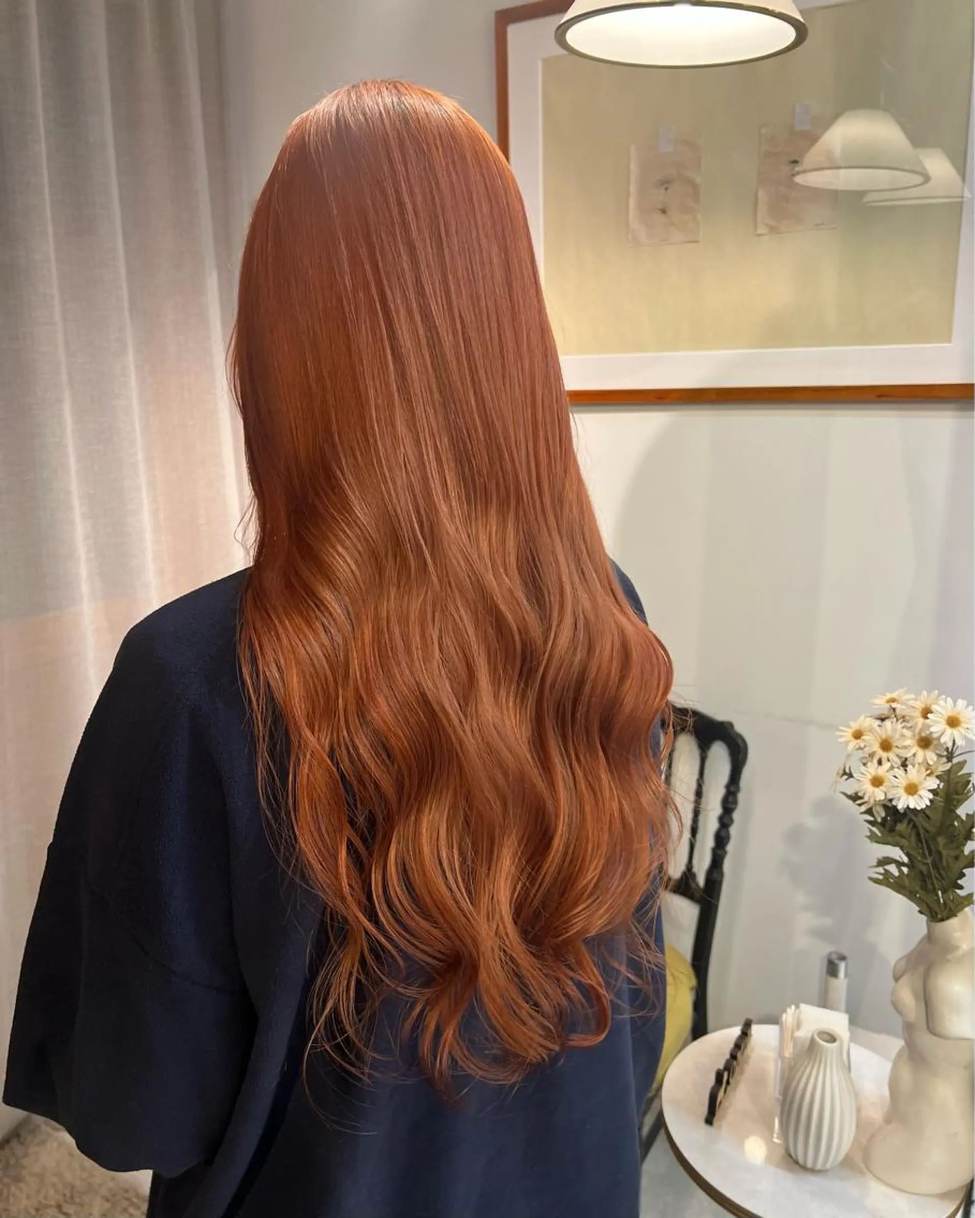 ロング カラー ブラウンカラー ダブルカラー オレンジ オレンジブラウン カット ヘアカラー トリートメント 色素薄めカラー❤︎ chihiroのヘアスタイル