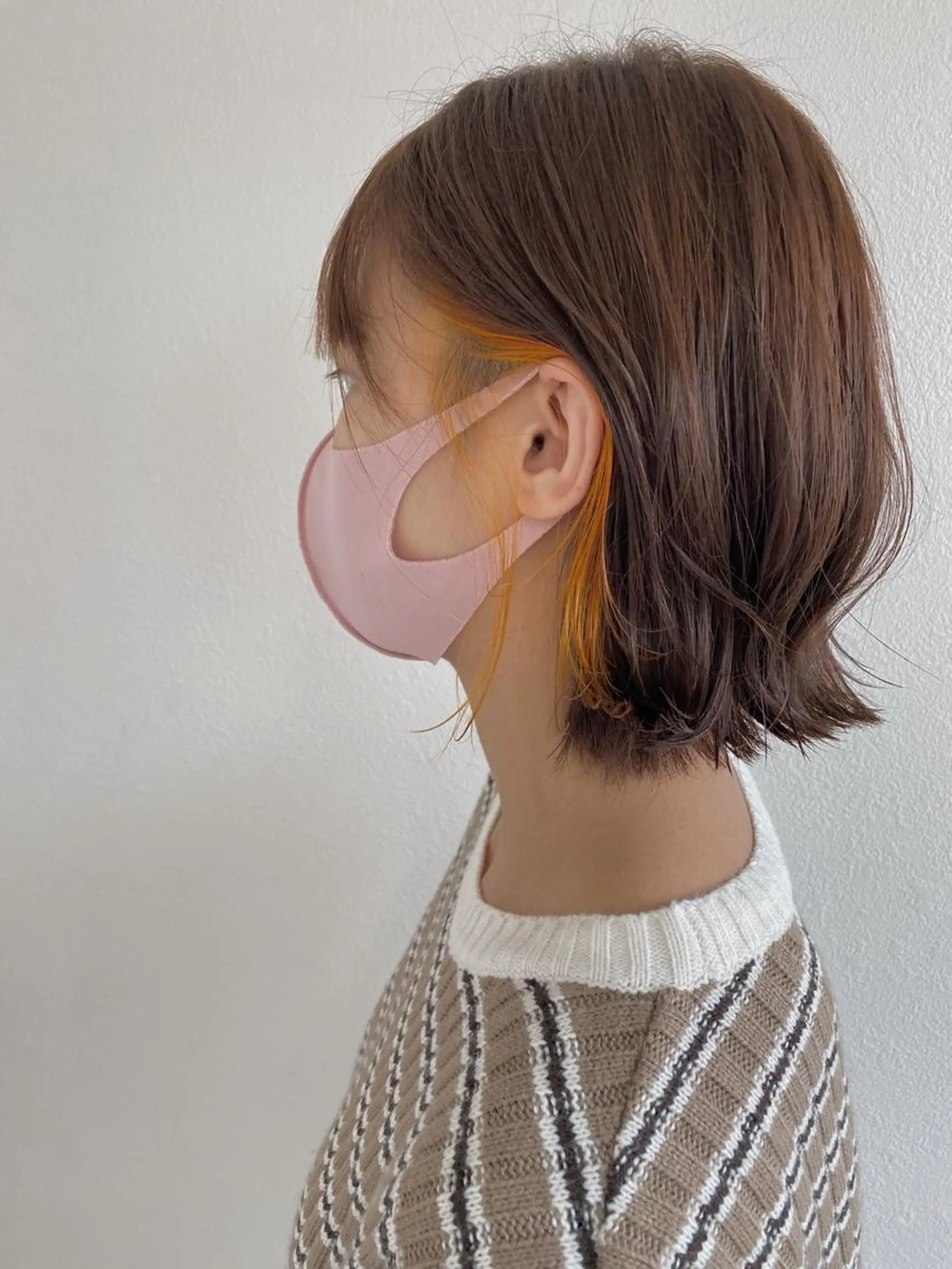 カラー ブラウンカラー イヤリングカラー オレンジ オレンジブラウン アクイールグラッセ 滝村鈴夏のヘアスタイル