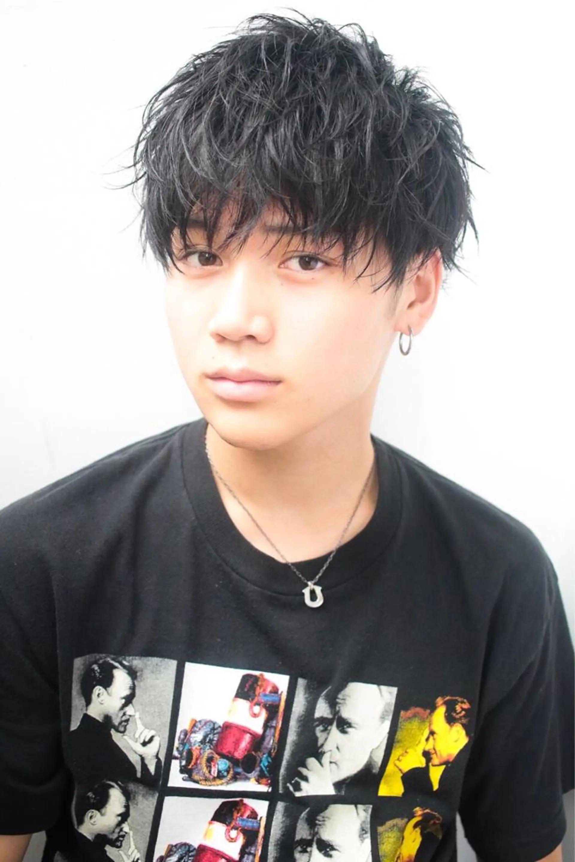 ショート カラー パーマ メンズ マッシュ 赤み消し🌿 透明感カラー🫧のヘアスタイル