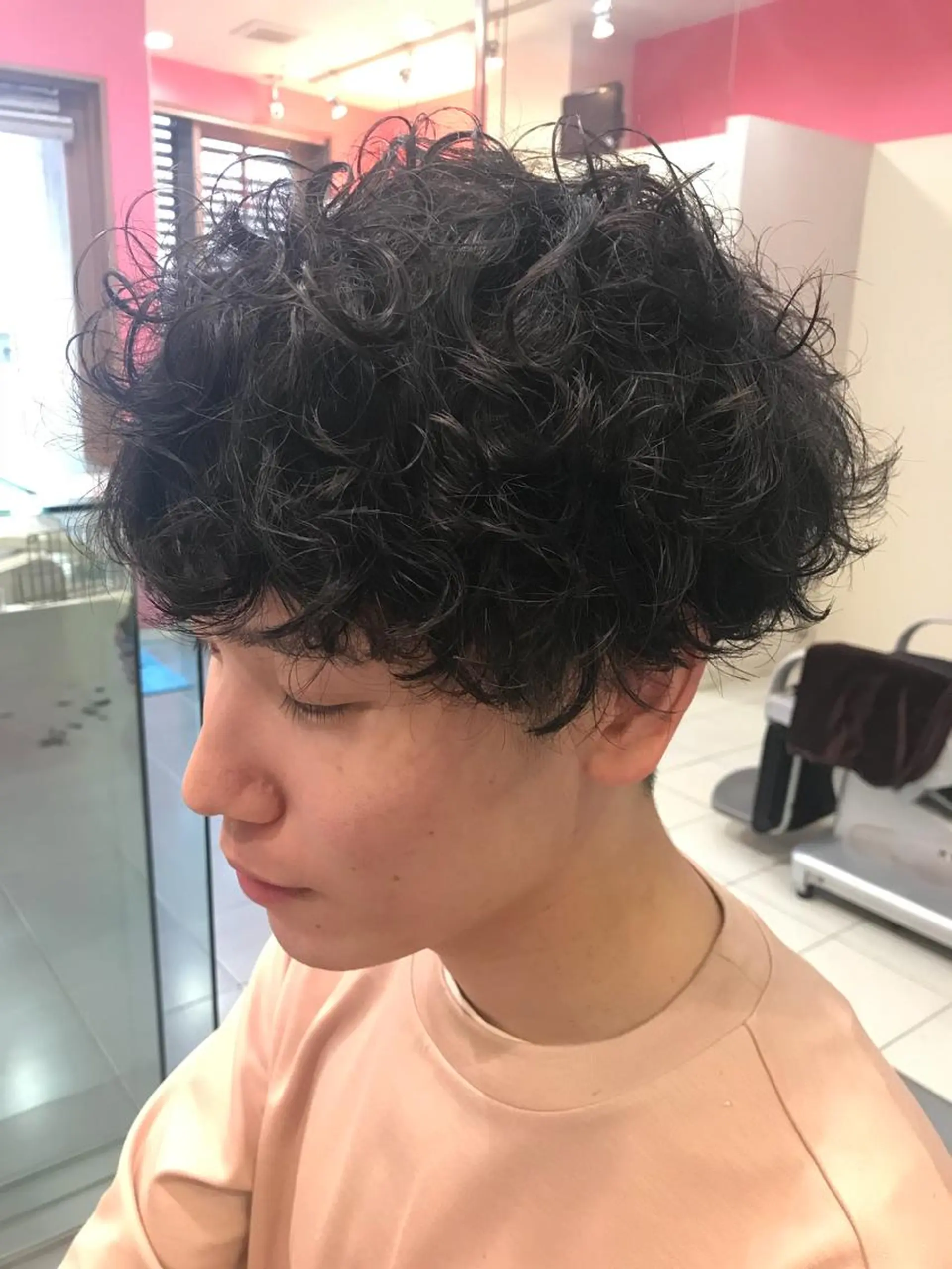 ショート パーマ メンズ マッシュ メンズパーマ カット Vir by browのヘアスタイル