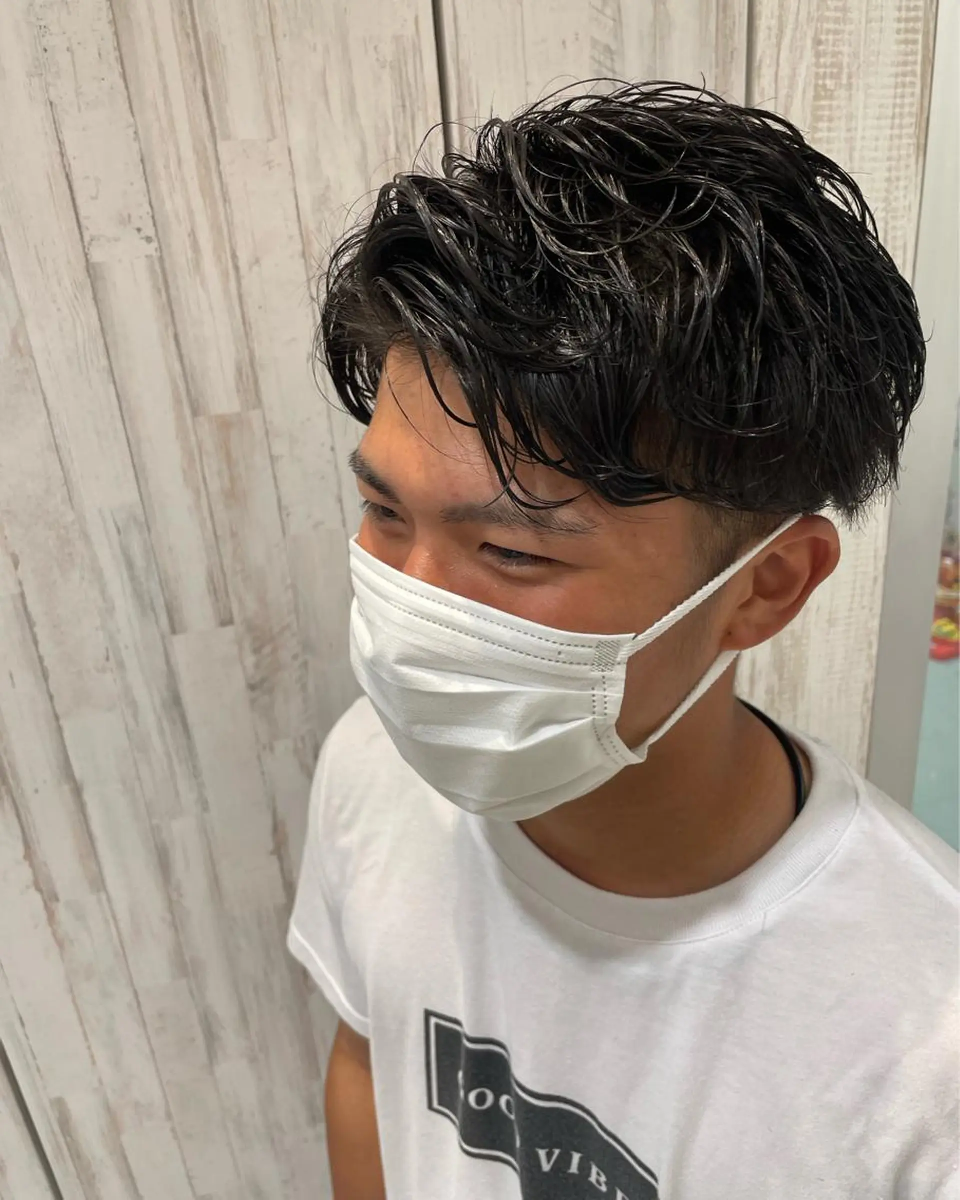 パーマ メンズ カット パーマ トリートメント EARTH 山﨑龍馬のヘアスタイル