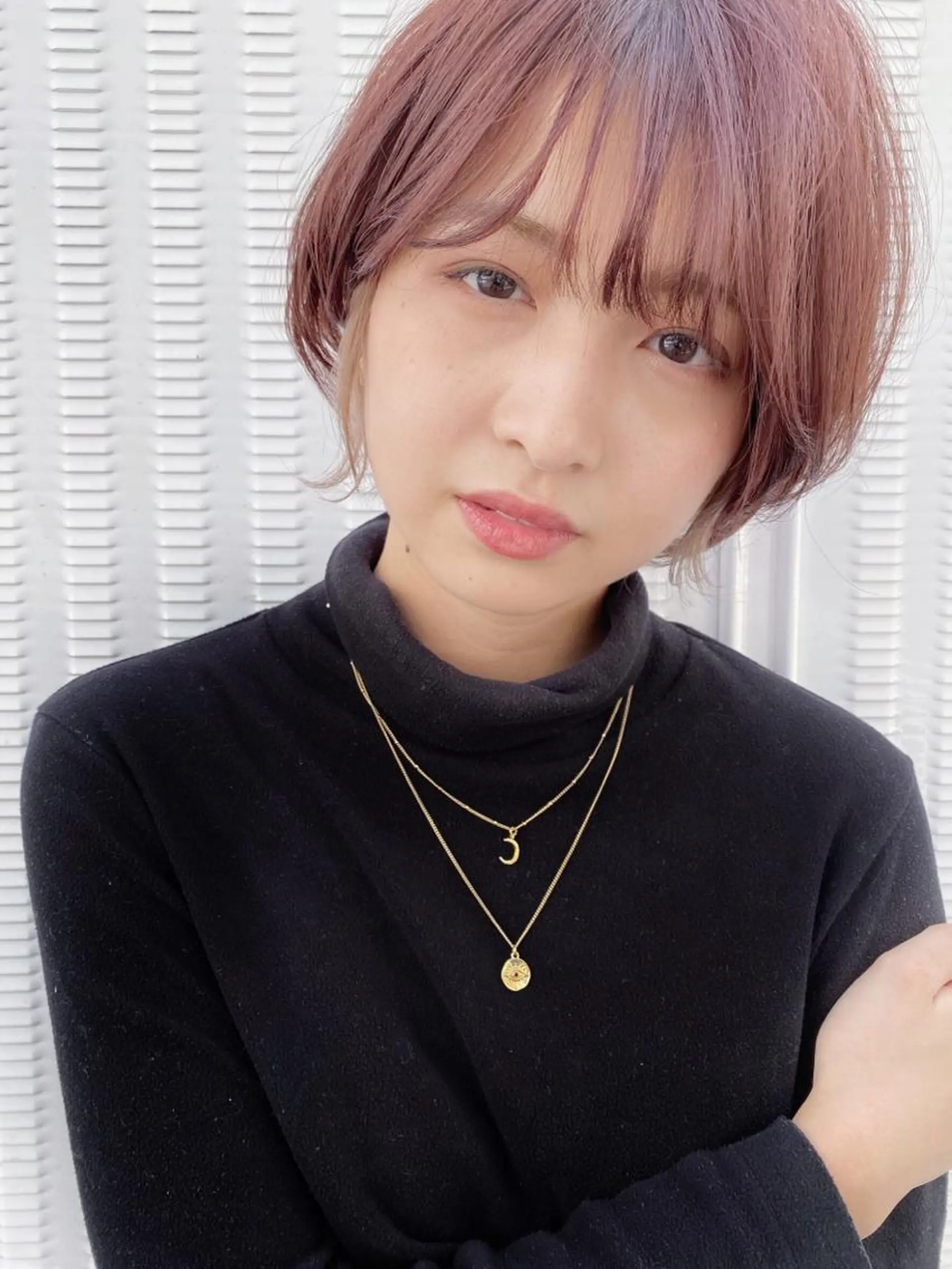 ショート カラー ピンクカラー ヘアカラー トリートメント GiseL天神カラー 髪質改善/ブリーチのヘアスタイル