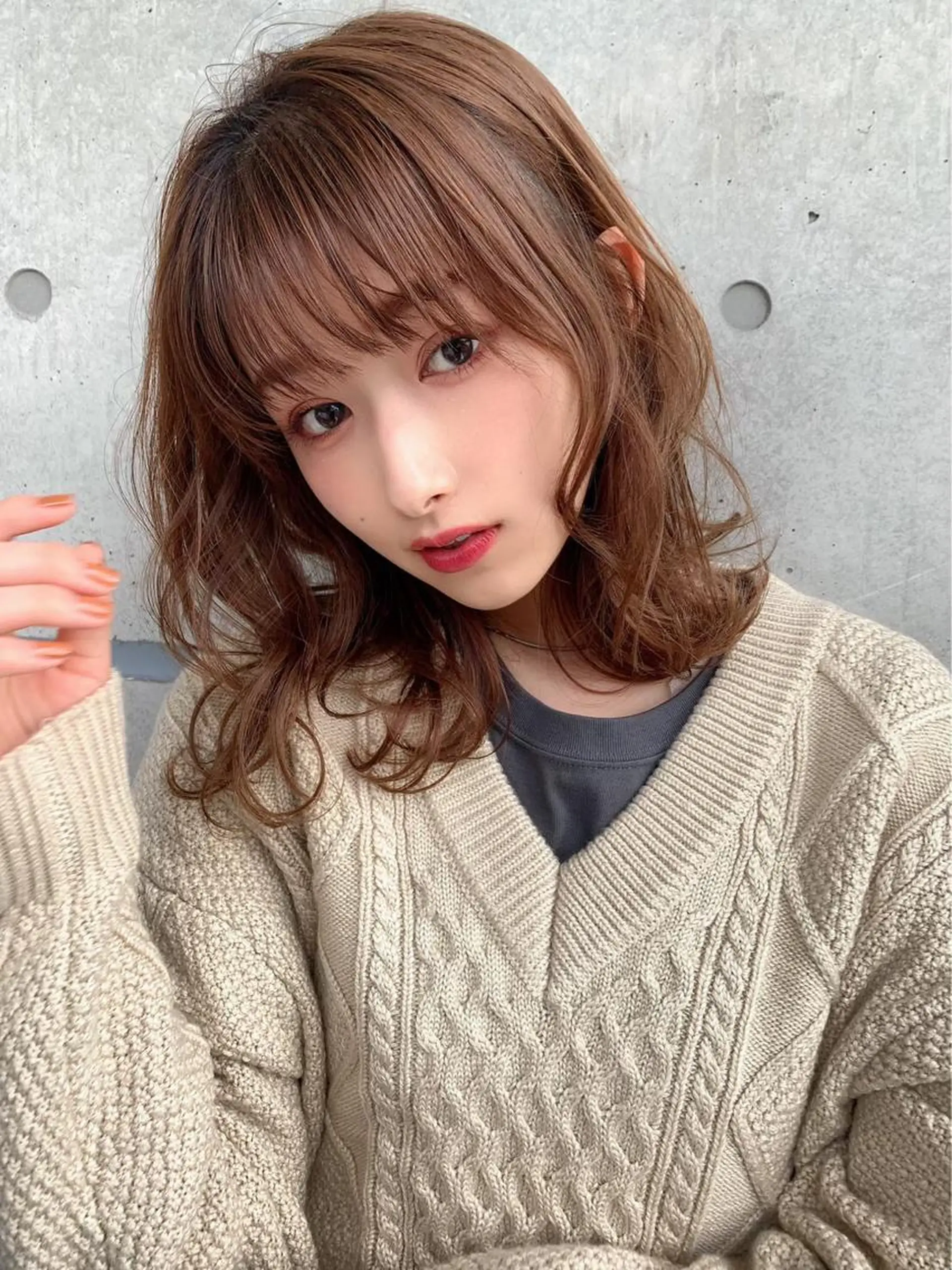 ミディアム カラー ヘアカラー トリートメント ヘッドスパ ヘアセット 🤍CANDY横浜 【公式】🤍のヘアスタイル