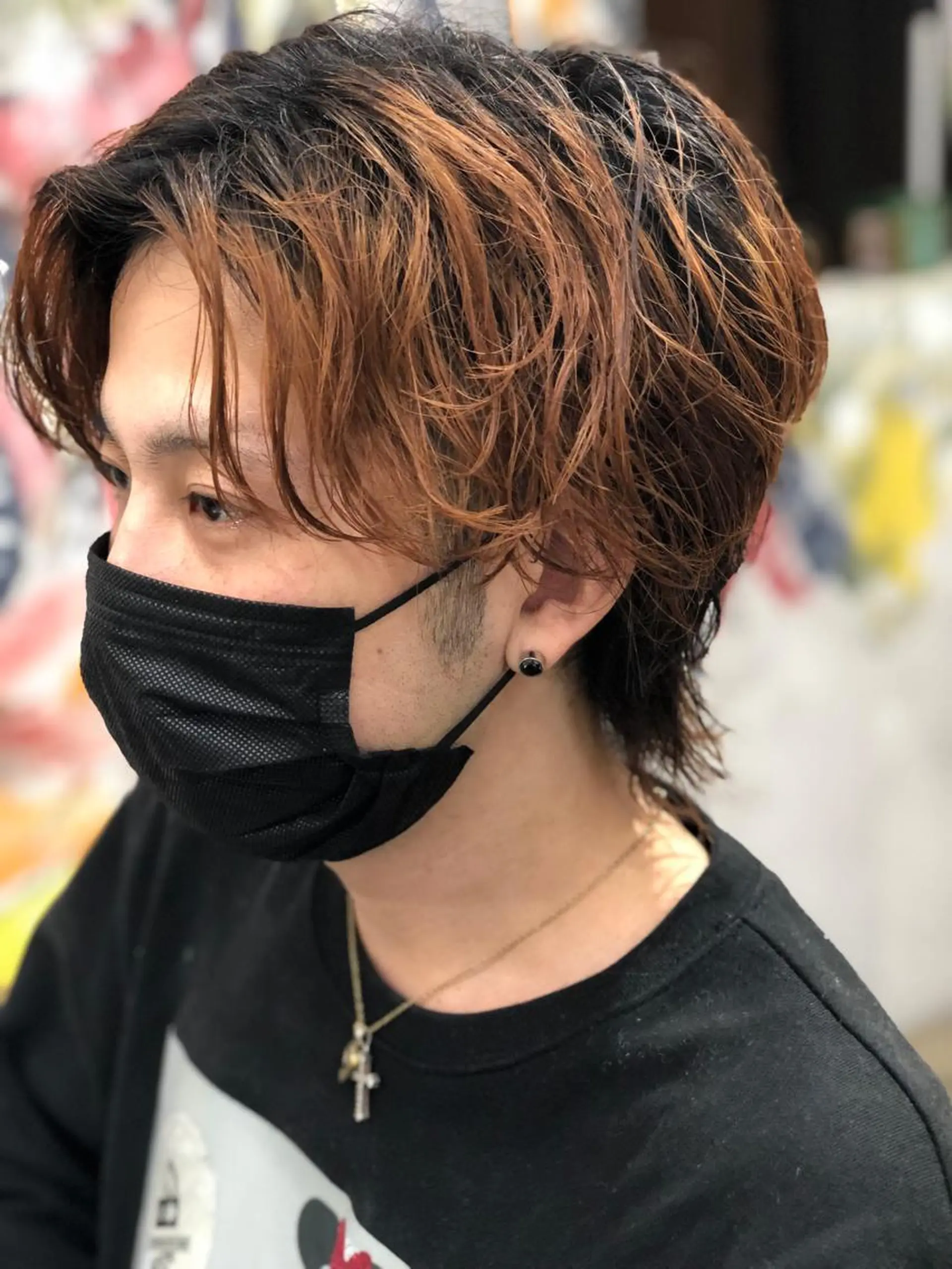 ミディアム メンズ メンズウルフカット くせ毛 ウルフカット メンズ特化/パーマ /フェード/洋輔のヘアスタイル