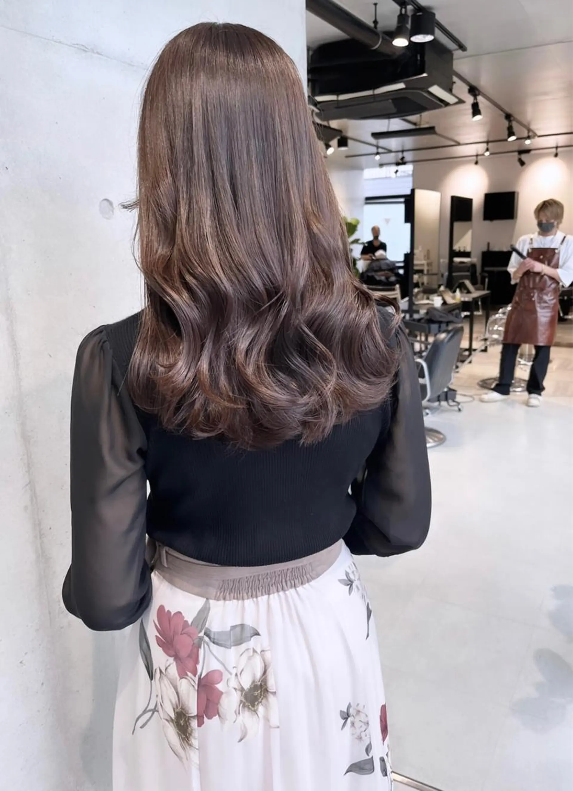 ロング カラー ヘアカラー トリートメント 透明感/オリーブ/ グレージュ/YUKAのヘアスタイル