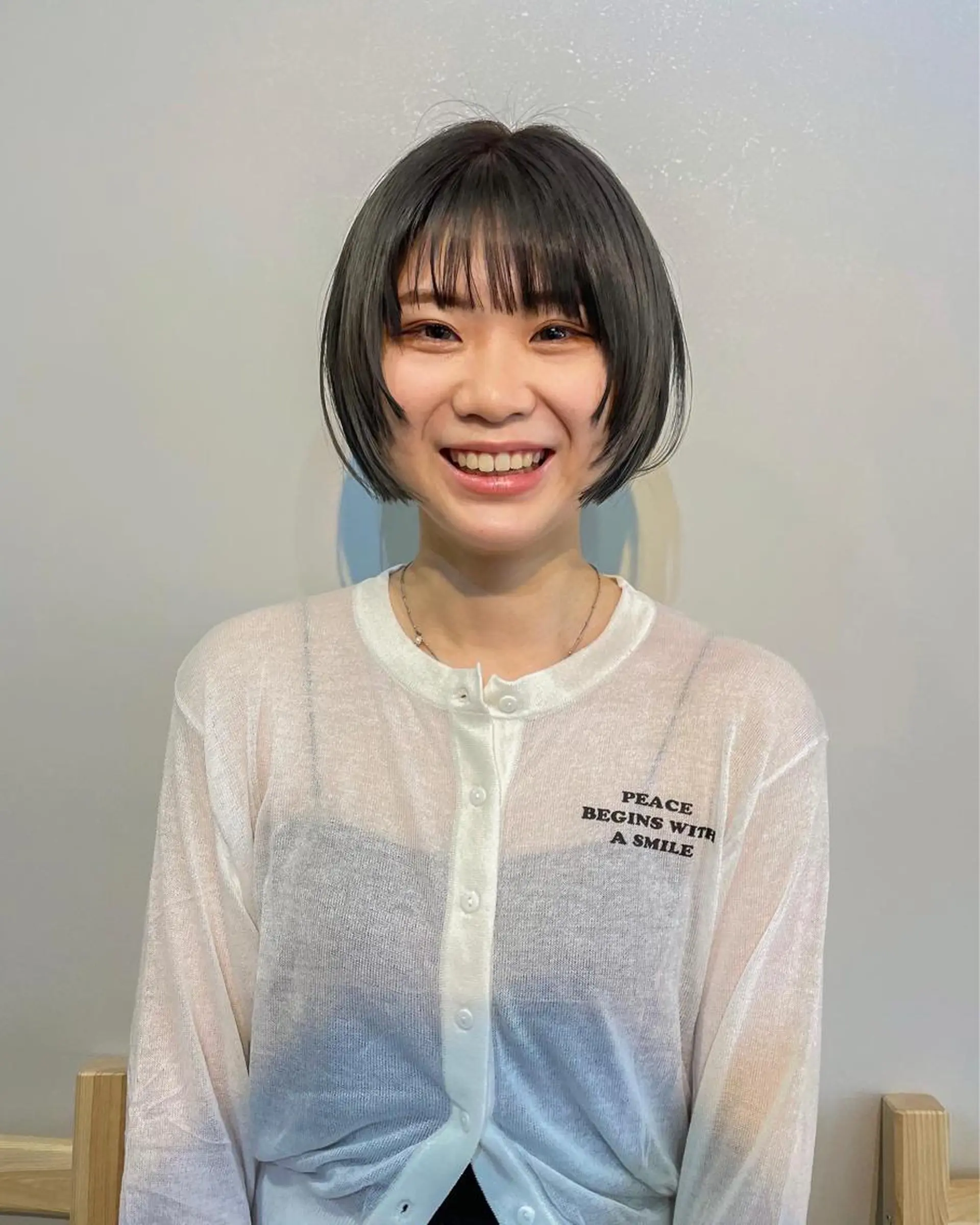 ショート カラー ボブ 顔まわりレイヤー レイヤーカット レイヤーパーマ＊ 顔まわり似合わせのヘアスタイル