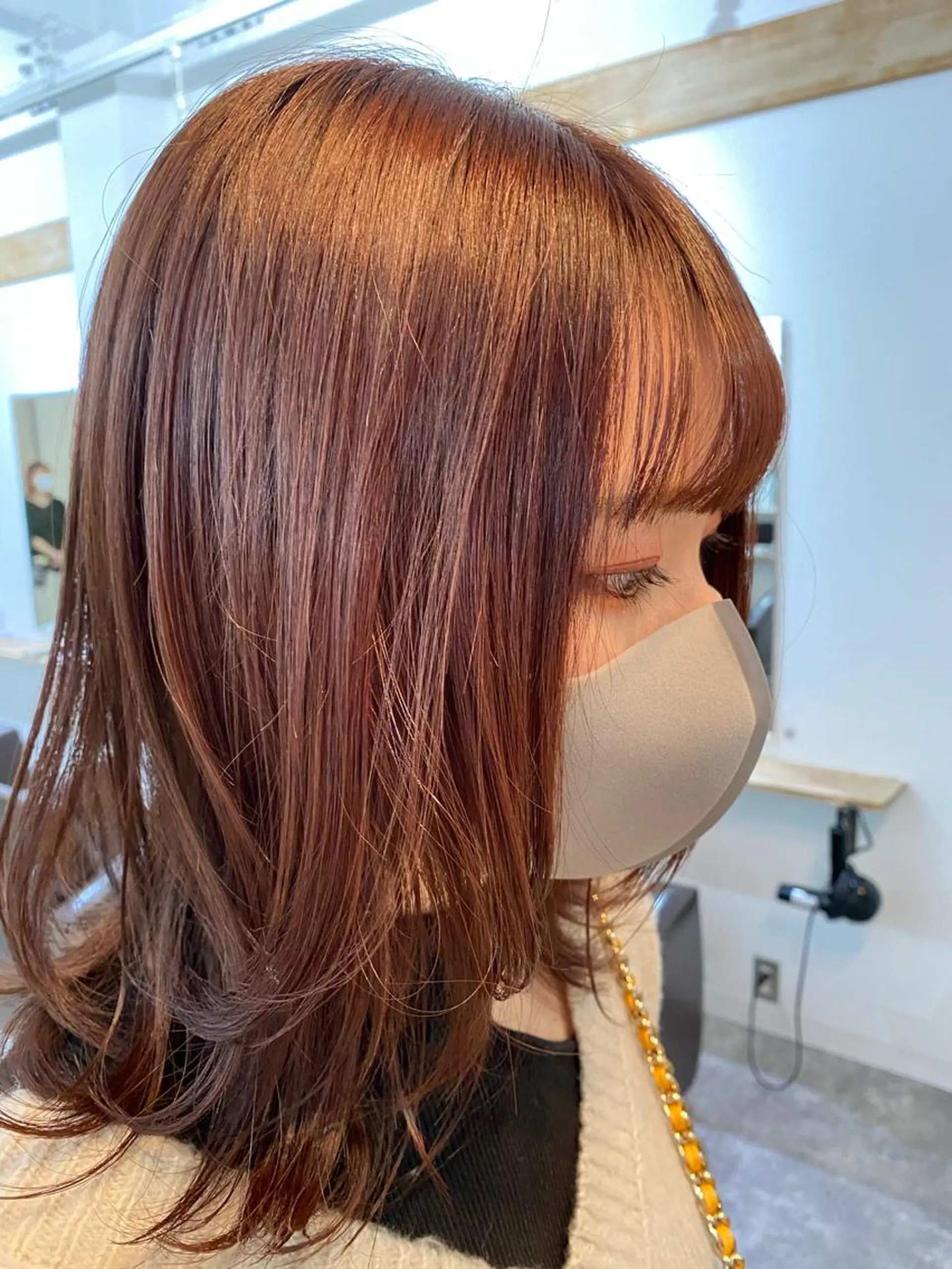 セミロング デザインカット カット ヘアカラー 森貴裕/ベージュ/ パーマ/オリーブのヘアスタイル