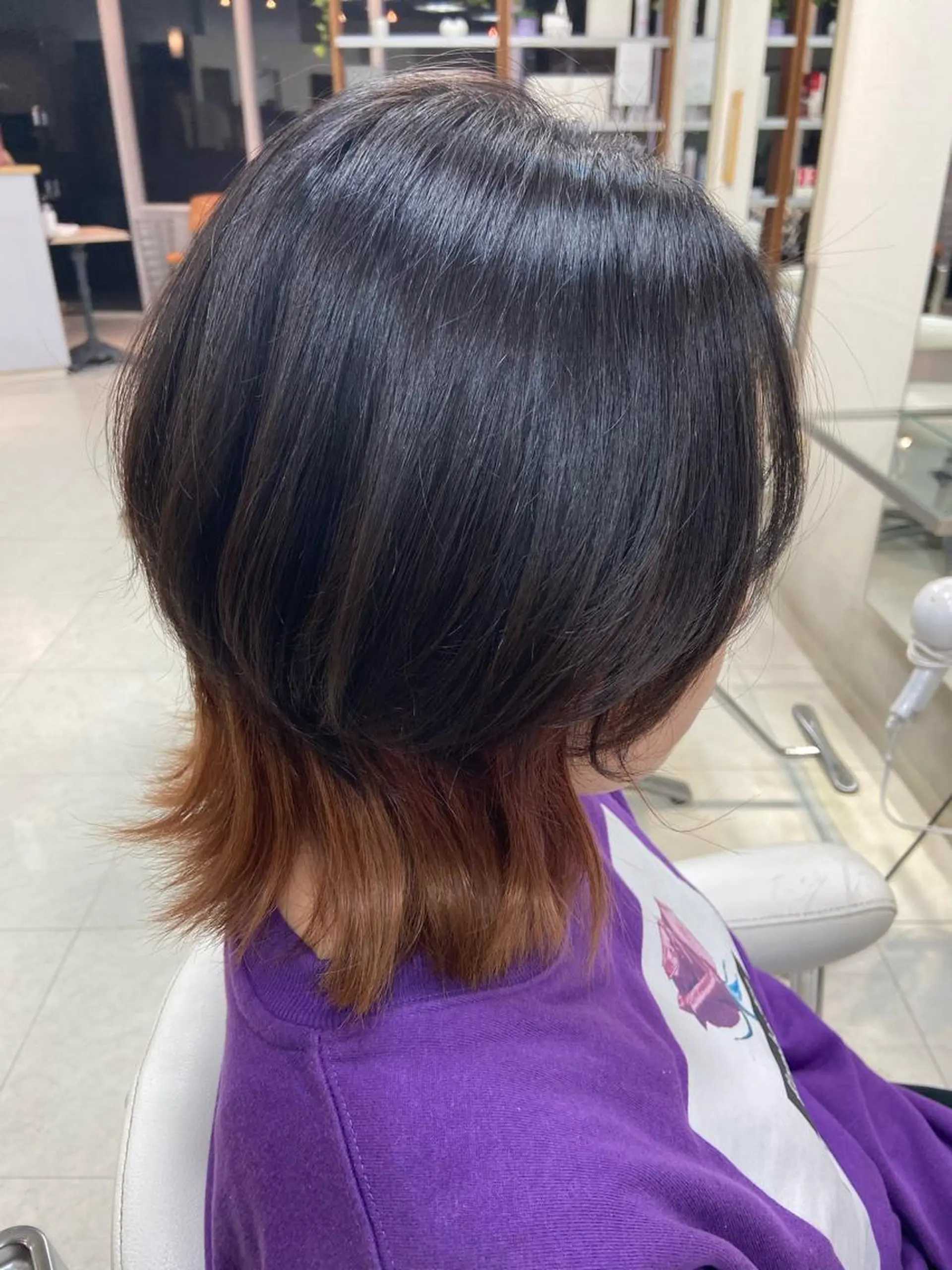 ミディアム カラー ブリーチ ウルフカット 菊地 美憂のヘアスタイル