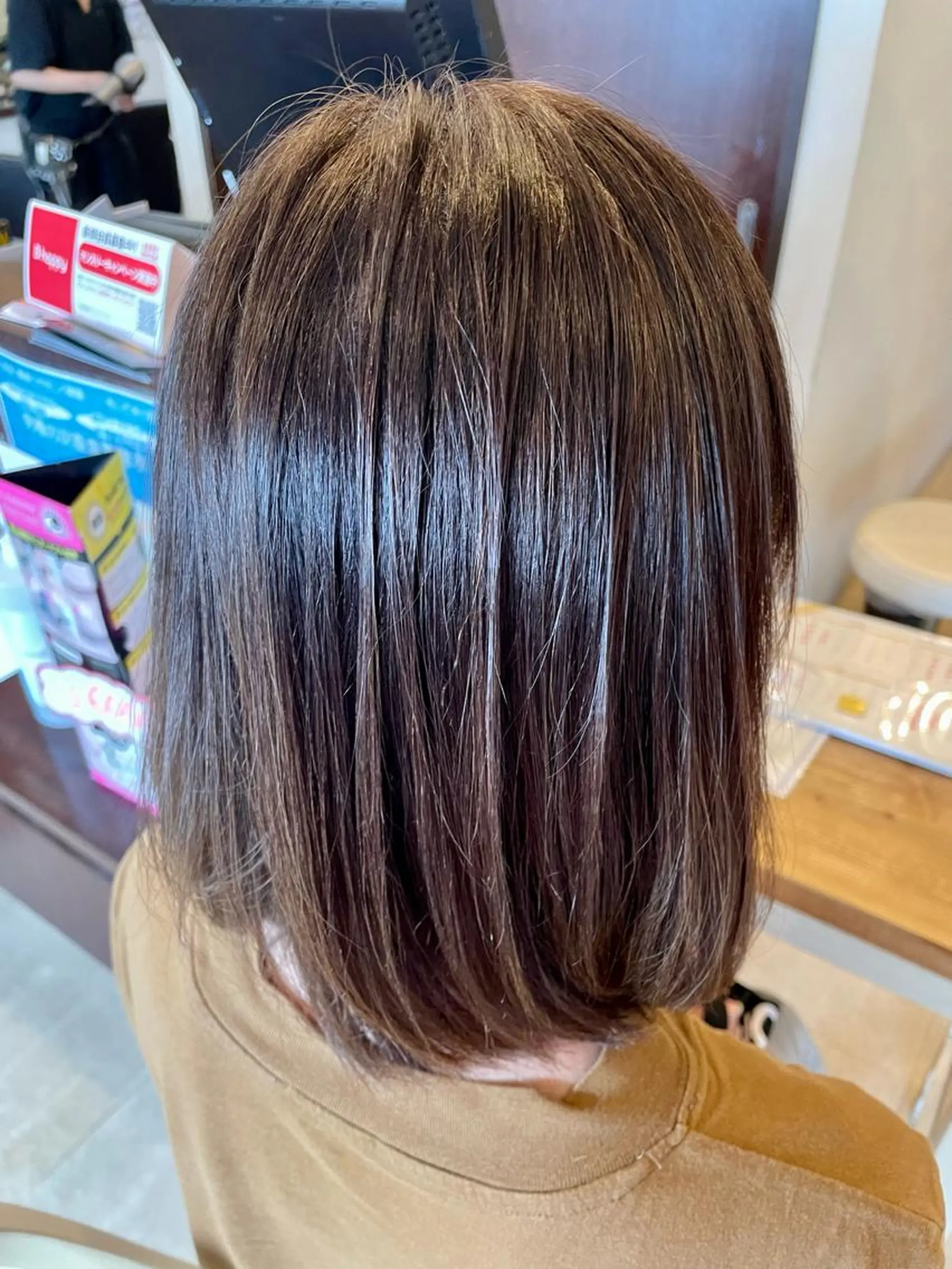 ミディアム 酸性ストレート 美容室 Jフィドルファドル所属・わきた かずなのヘアスタイル