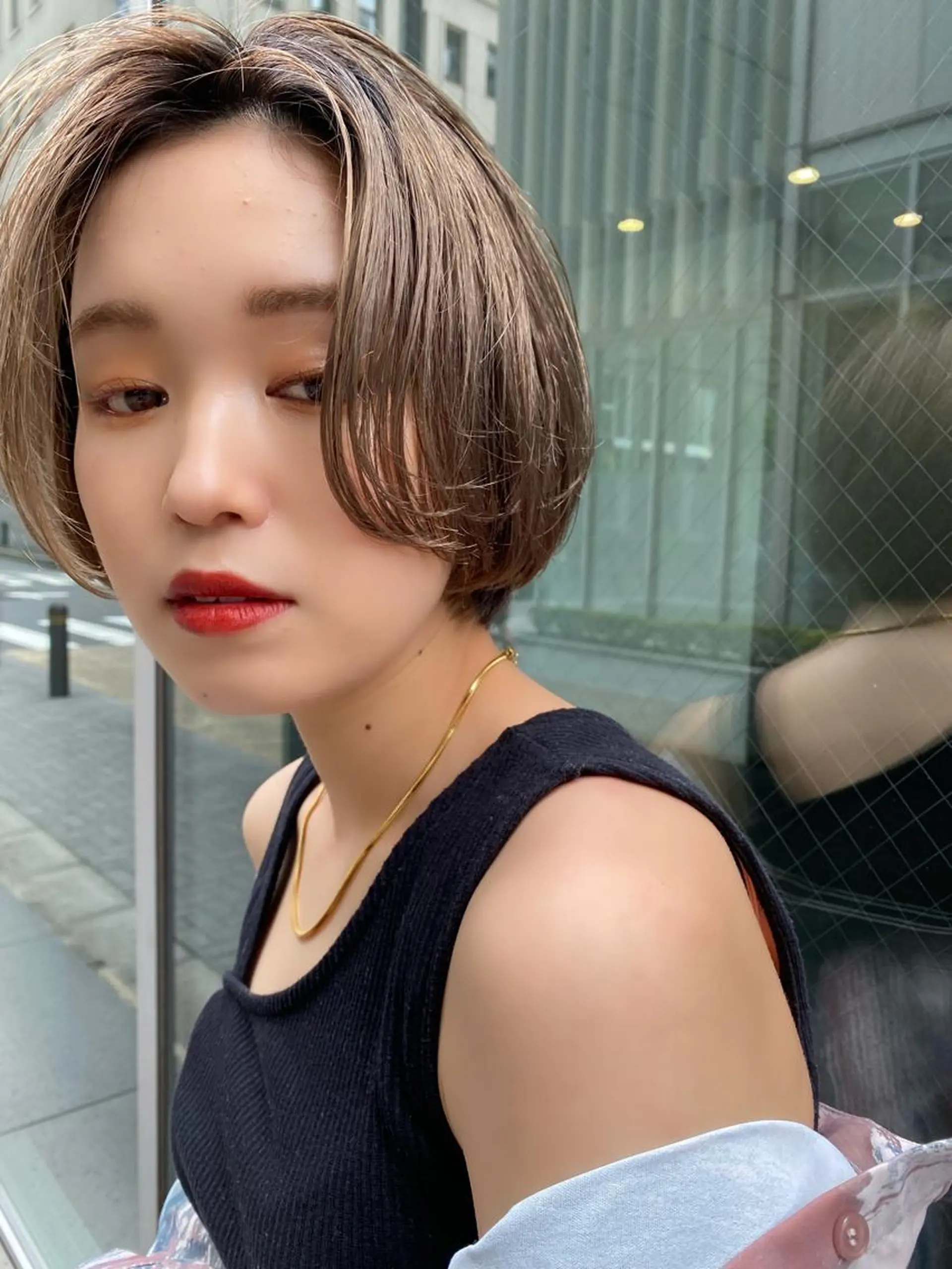 ショート カラー パーマ ヘアアレンジ Riposo.所属・✨艶髪✨ 奈須晴香のヘアスタイル