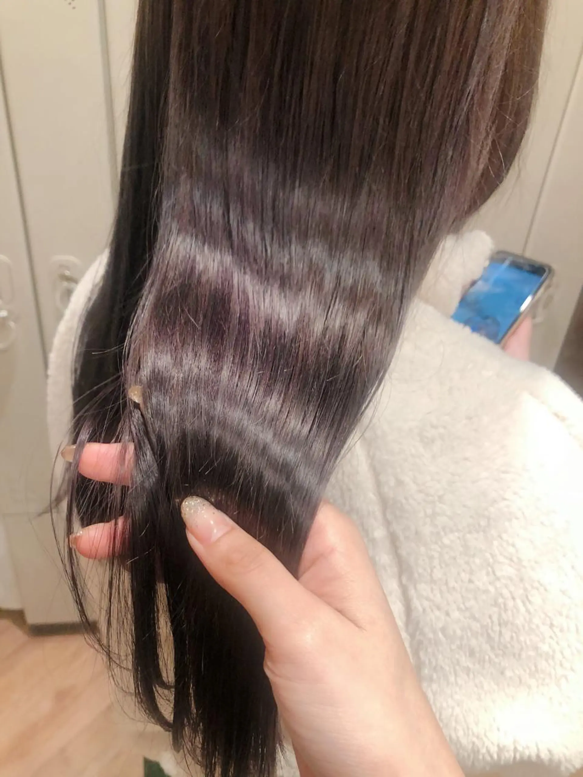 ロング カラー 韓国ヘア顔周りカット 艶髪ベージュtamaのヘアスタイル