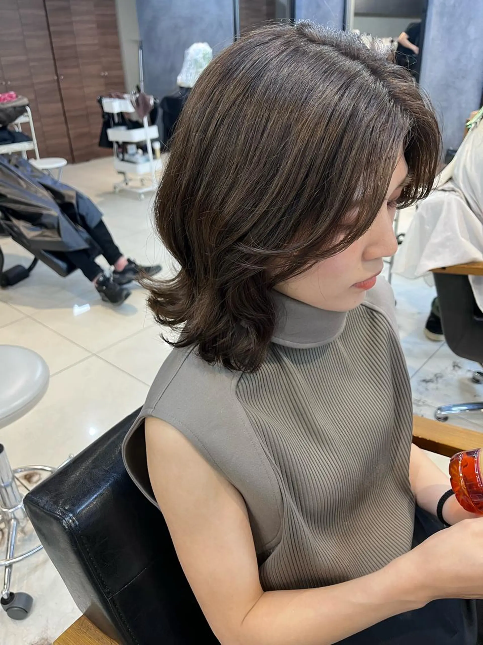 ミディアム カラー ヘアアレンジ キッズ マツエク・マツパ GO TODAY SHAiRE SALON所属・透明感カラー🤎 ゆりのヘアスタイル