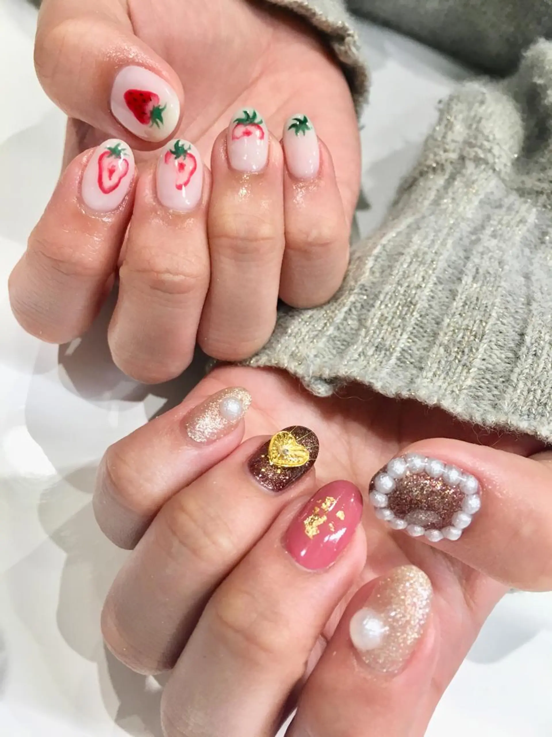 ネイル アートネイル バレンタイン ハンドネイル 佐藤 まりえのネイルデザイン