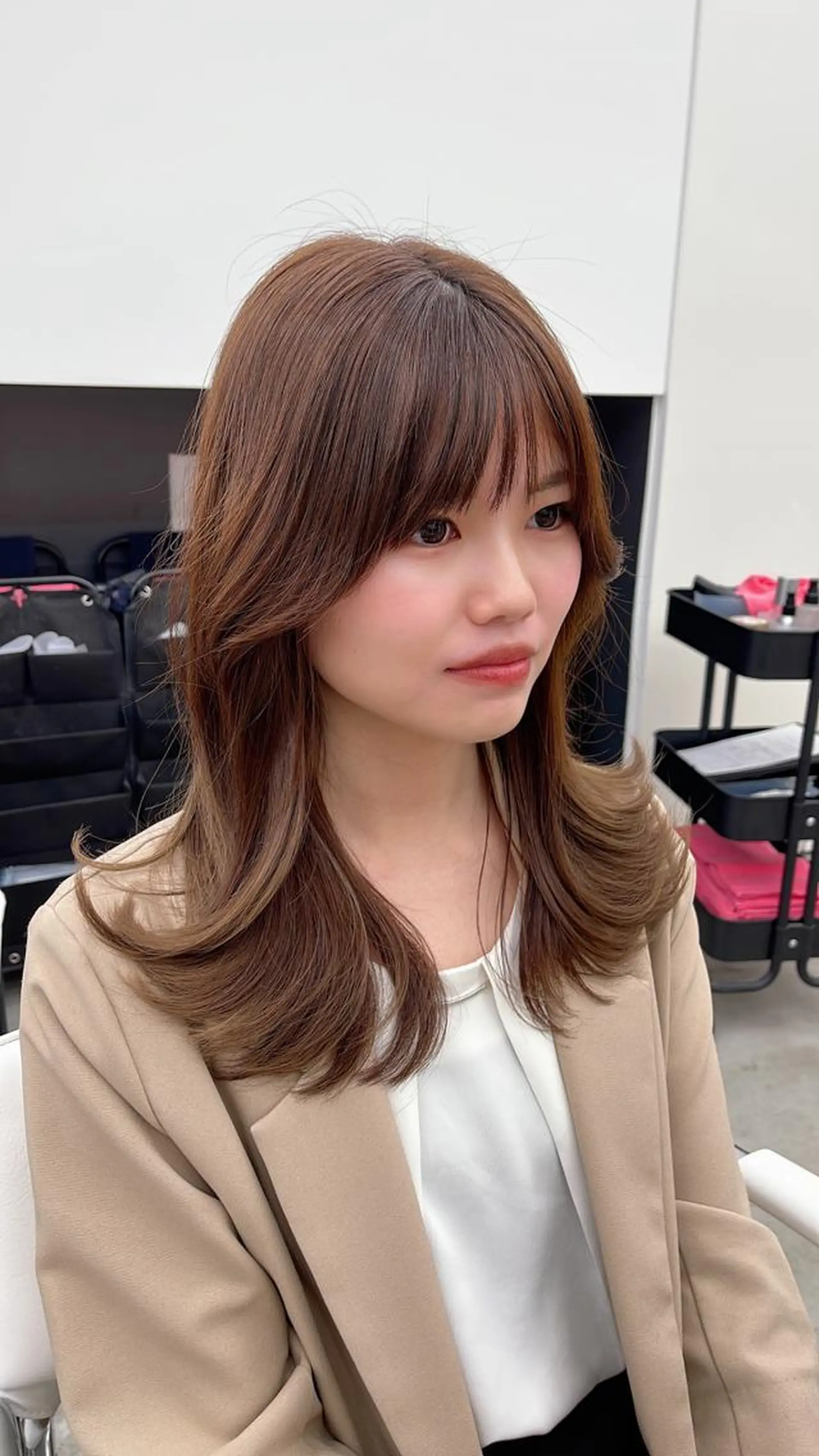 セミロング くびれヘア 顔周りカット 髪質改善 韓国風ヘア レイヤーカット noe tton  【ノエ トトン】所属・だいや/メンズパーマ メンズカット/名古屋のヘアスタイル