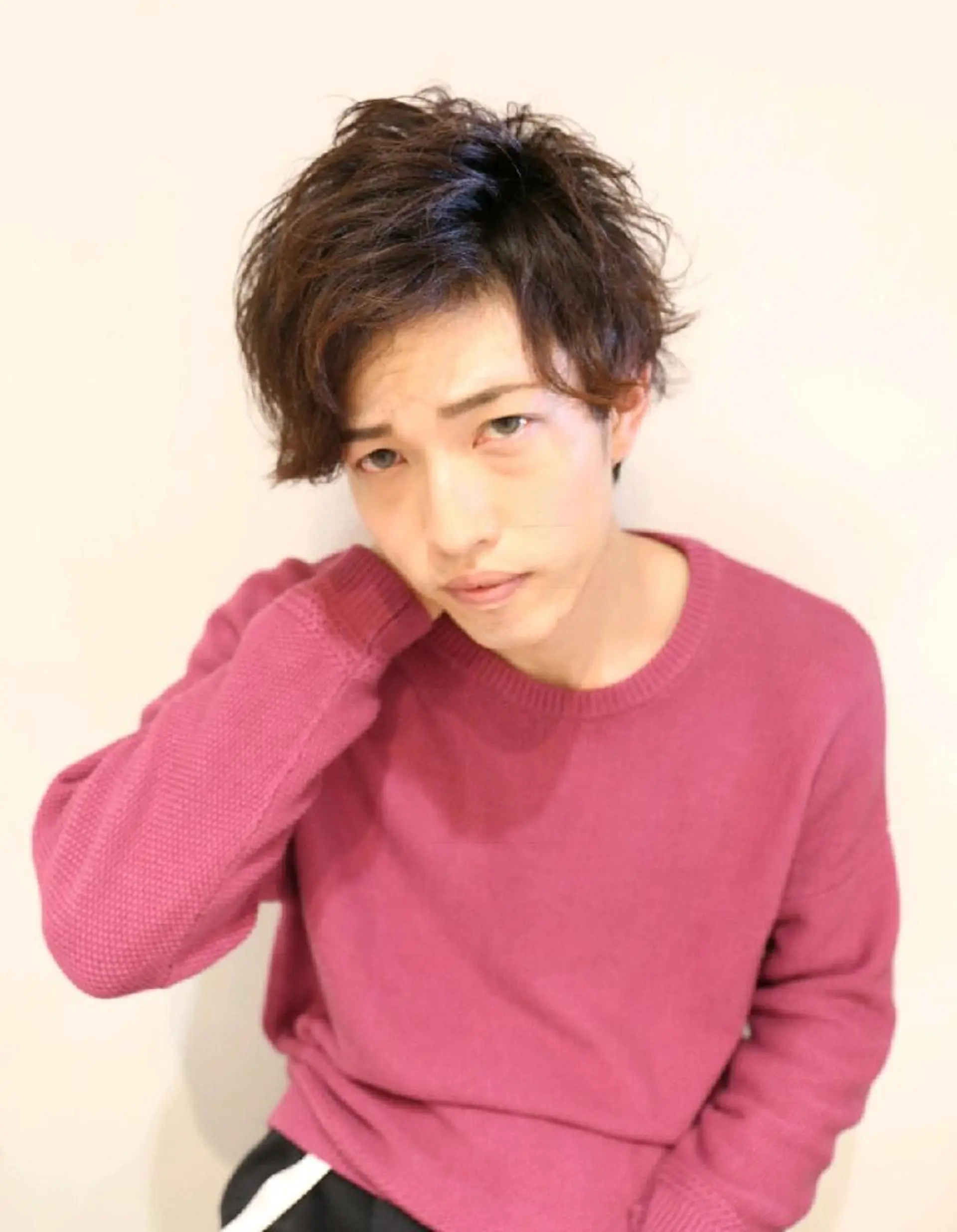 カラー パーマ ヘアアレンジ メンズ マッシュ ブリーチ/ヘアケア/ 艶髪/イギチハルのヘアスタイル