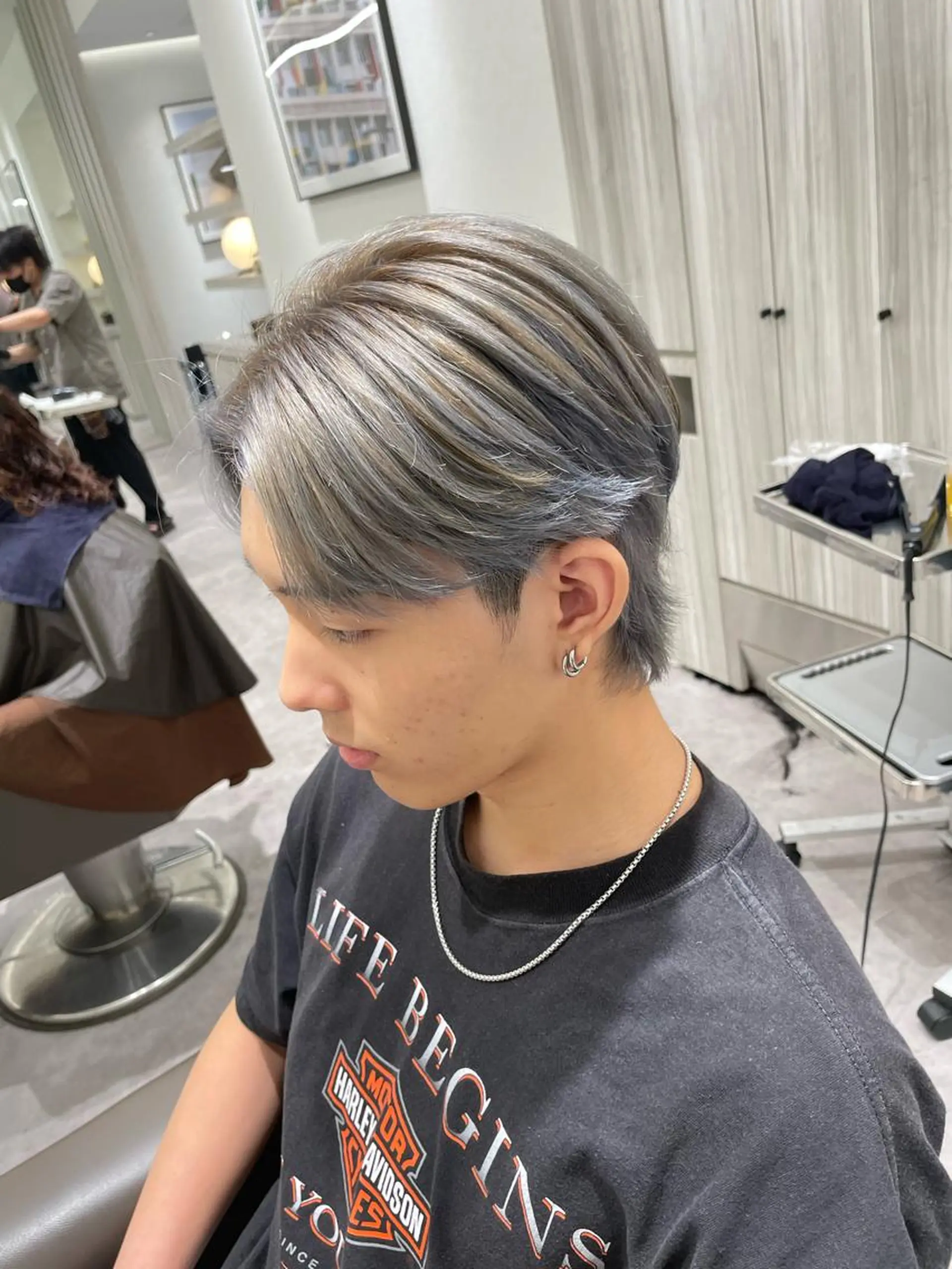 ショート メンズ メンズブリーチ Reginavita栄所属・パーマ×メッシュ/ 本日空き○/岡本一真のヘアスタイル