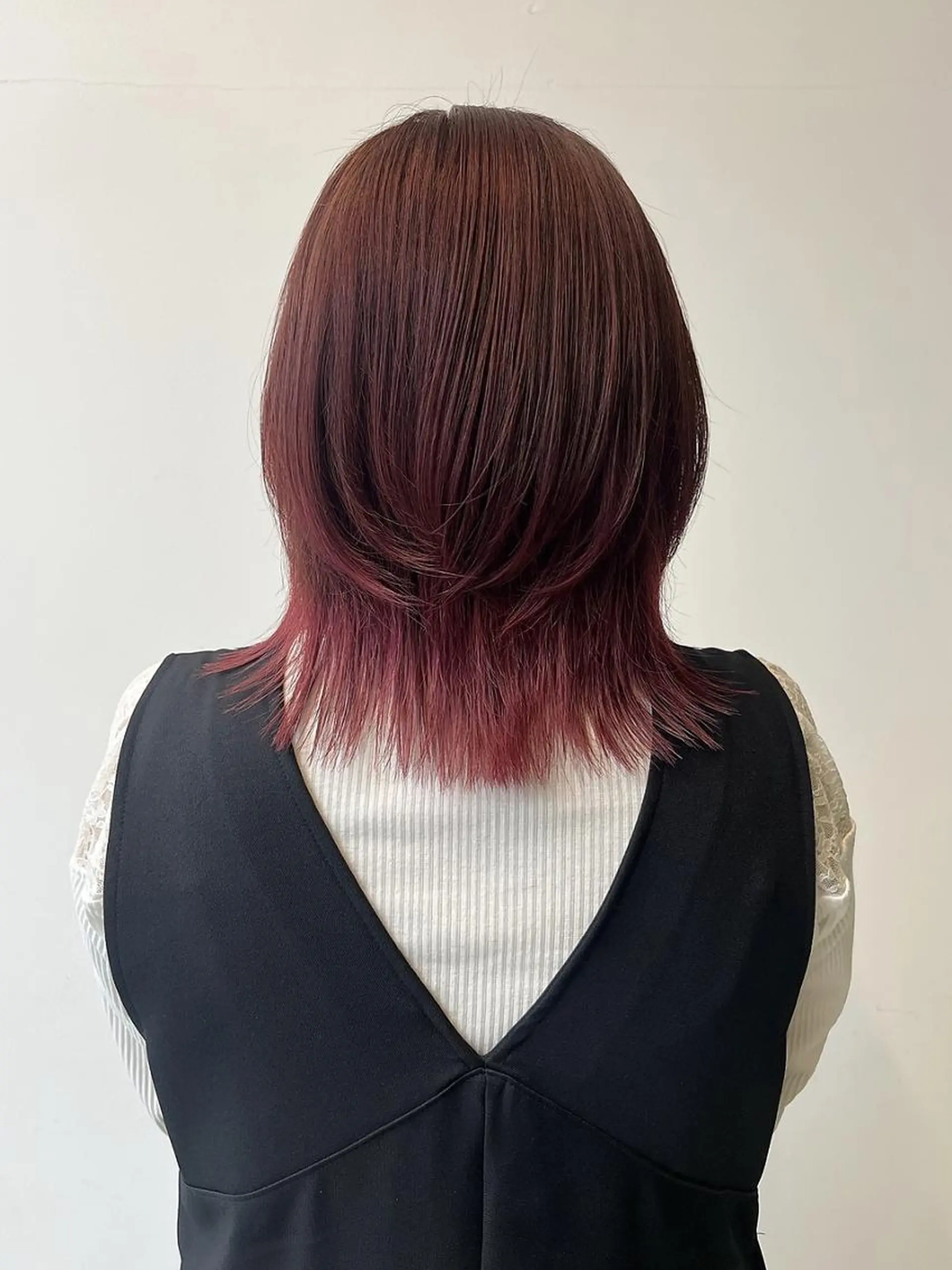 ミディアム カット ヘアカラー momoca/松本/ 暖色カラー/ボブのヘアスタイル