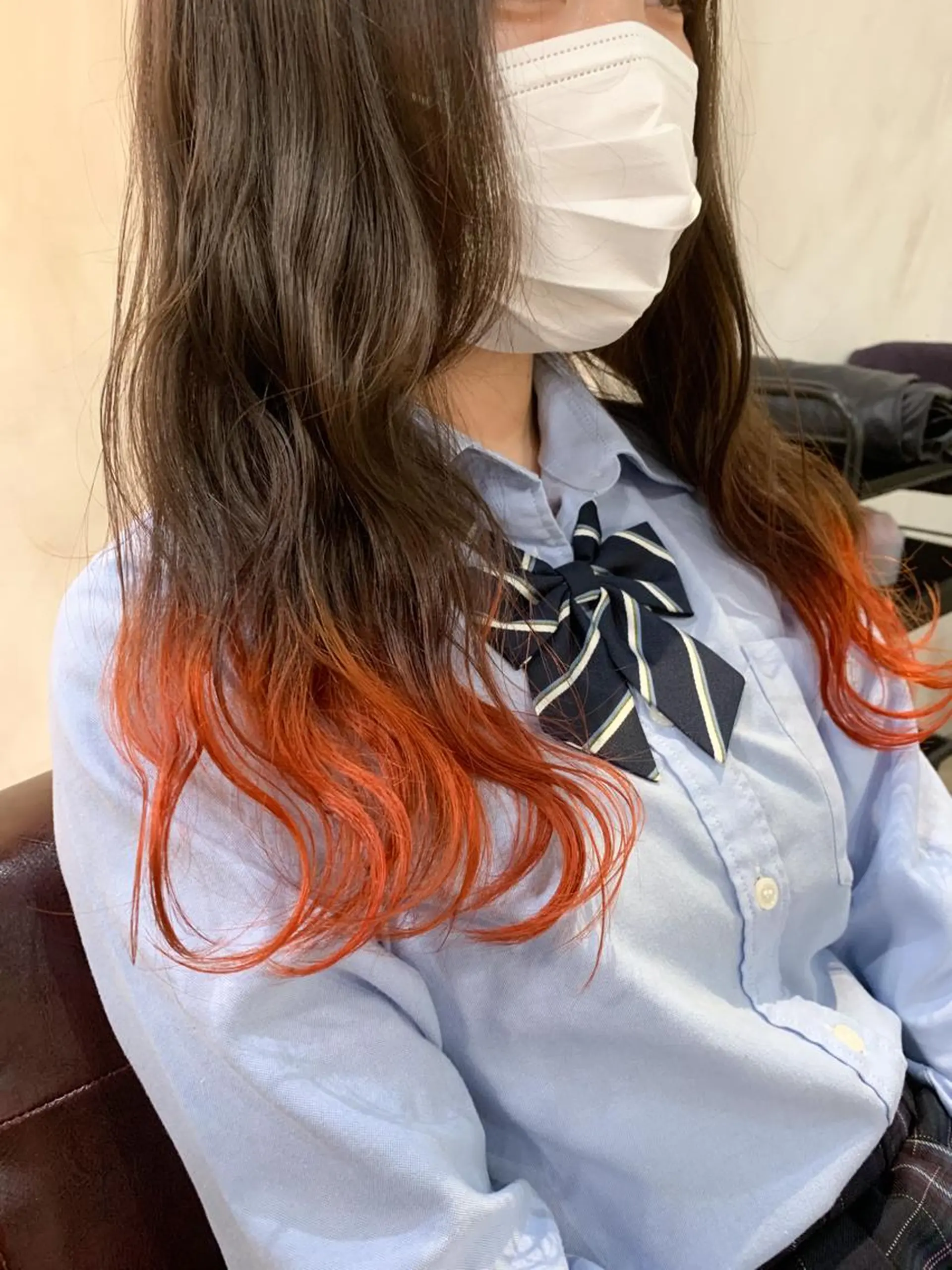 ロング カラー オレンジ ヘアカラー トリートメント トリートメント /カラー/NAOKIのヘアスタイル