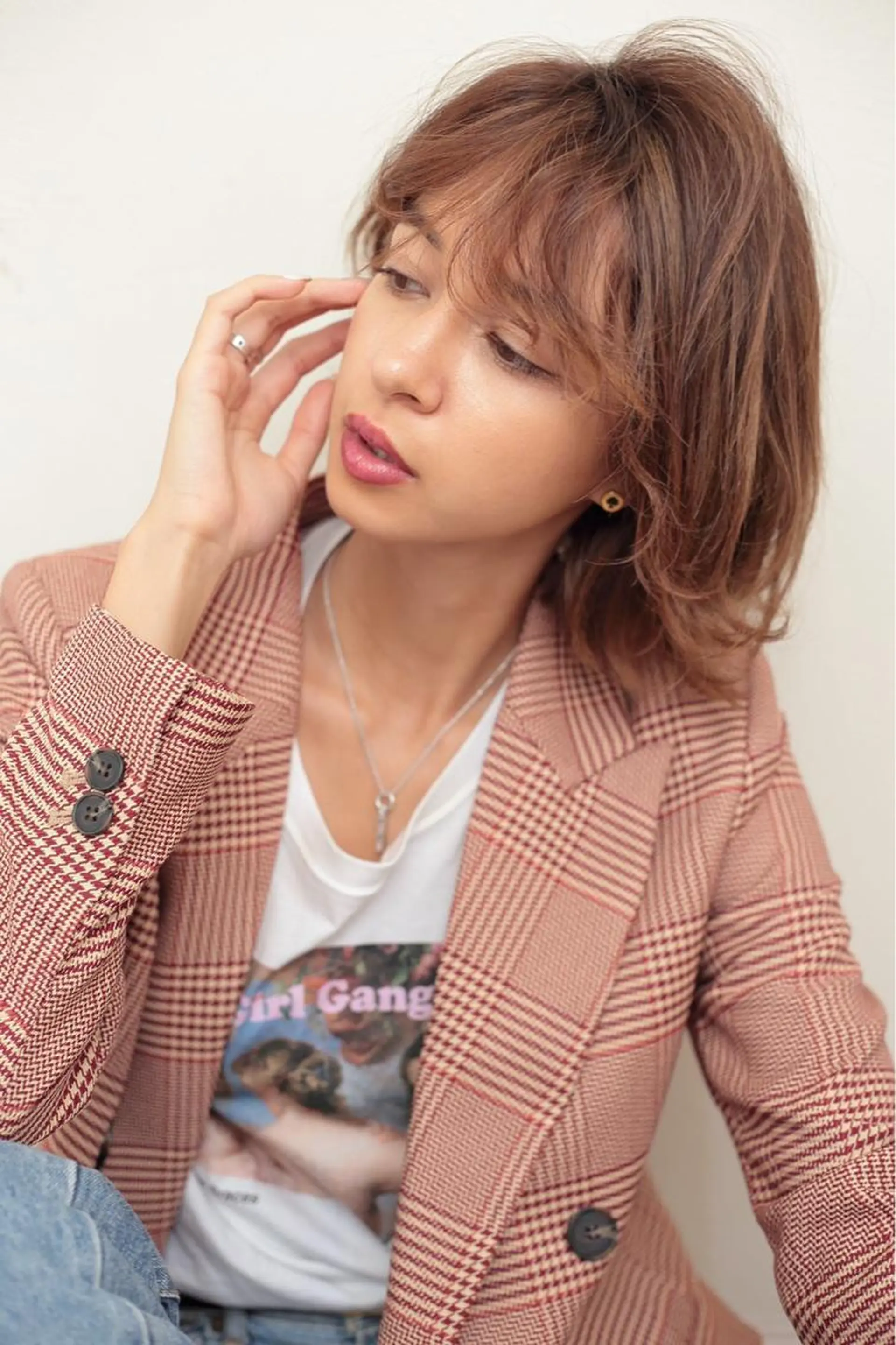 ミディアム カラー ヘアカラー トリートメント 縮毛/ショート/ ボブ/レイヤー/小原のヘアスタイル