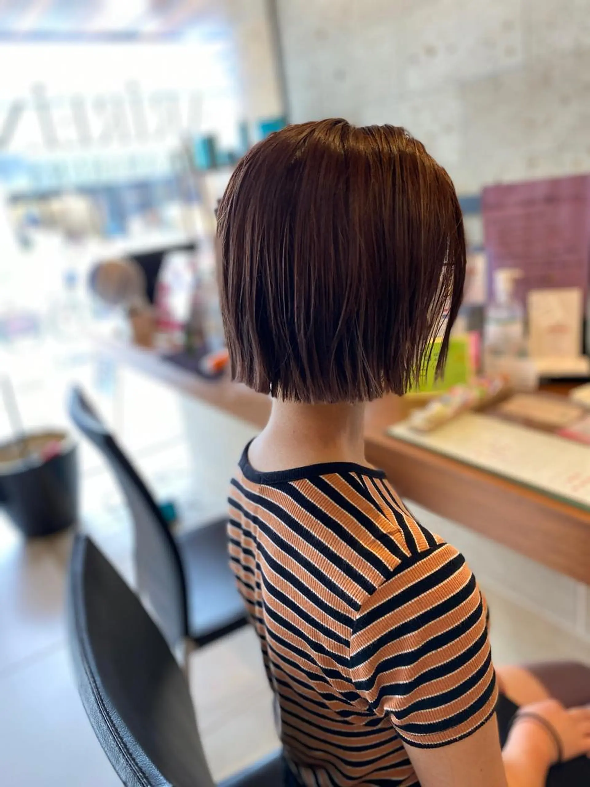 ショート 切りっぱなしボブ ボブ ヘアカラー 👑メンズパーマ/髪 質改善/鎌倉🐮のヘアスタイル