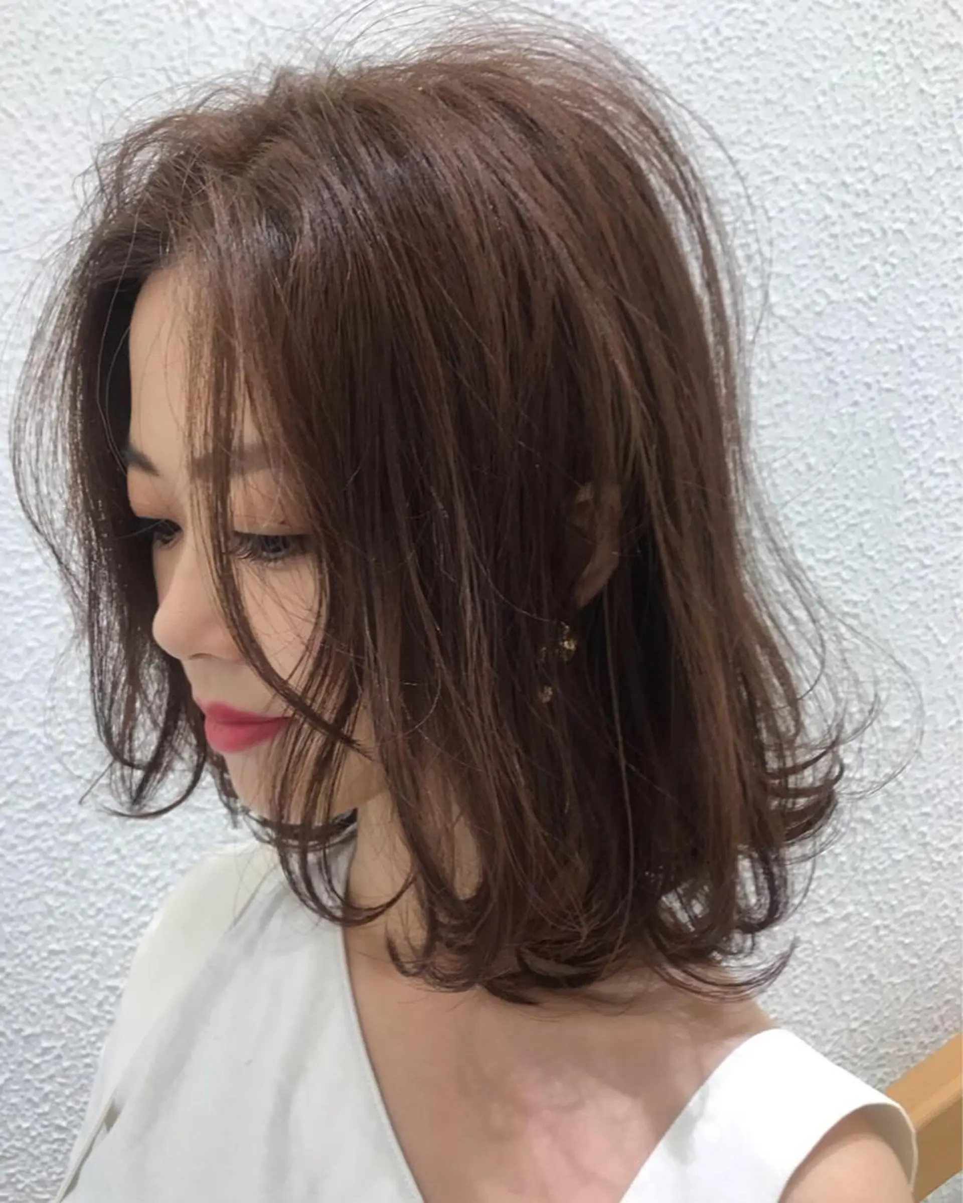 ミディアム カラー カット ヘアカラー トリートメント ウエモト　タク ショート/レイヤーのヘアスタイル