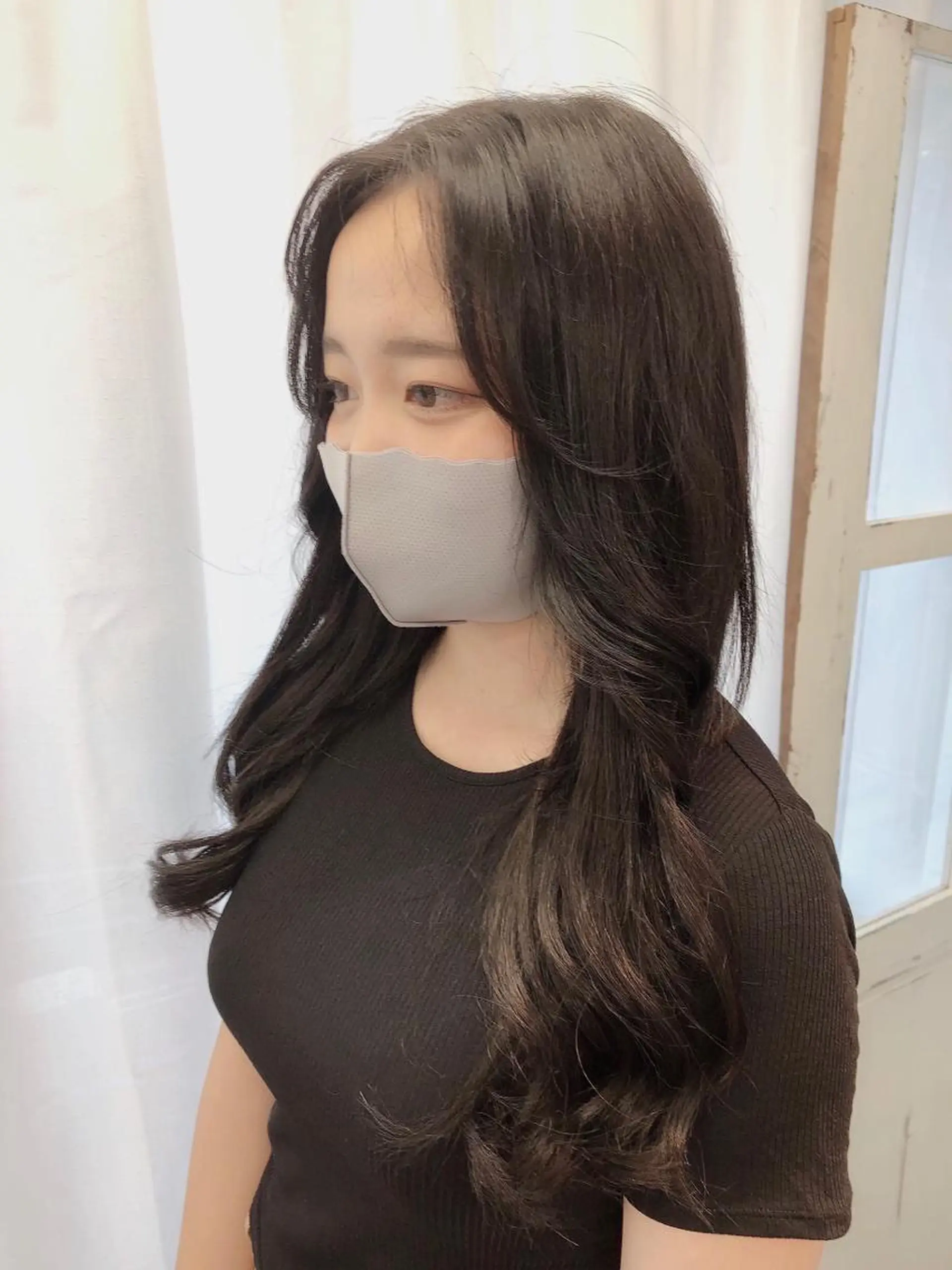 ミディアム カラー カット エクステ ヘアセット 韓国ヘア🤍髪質改善 🇰🇷AKANEのヘアスタイル