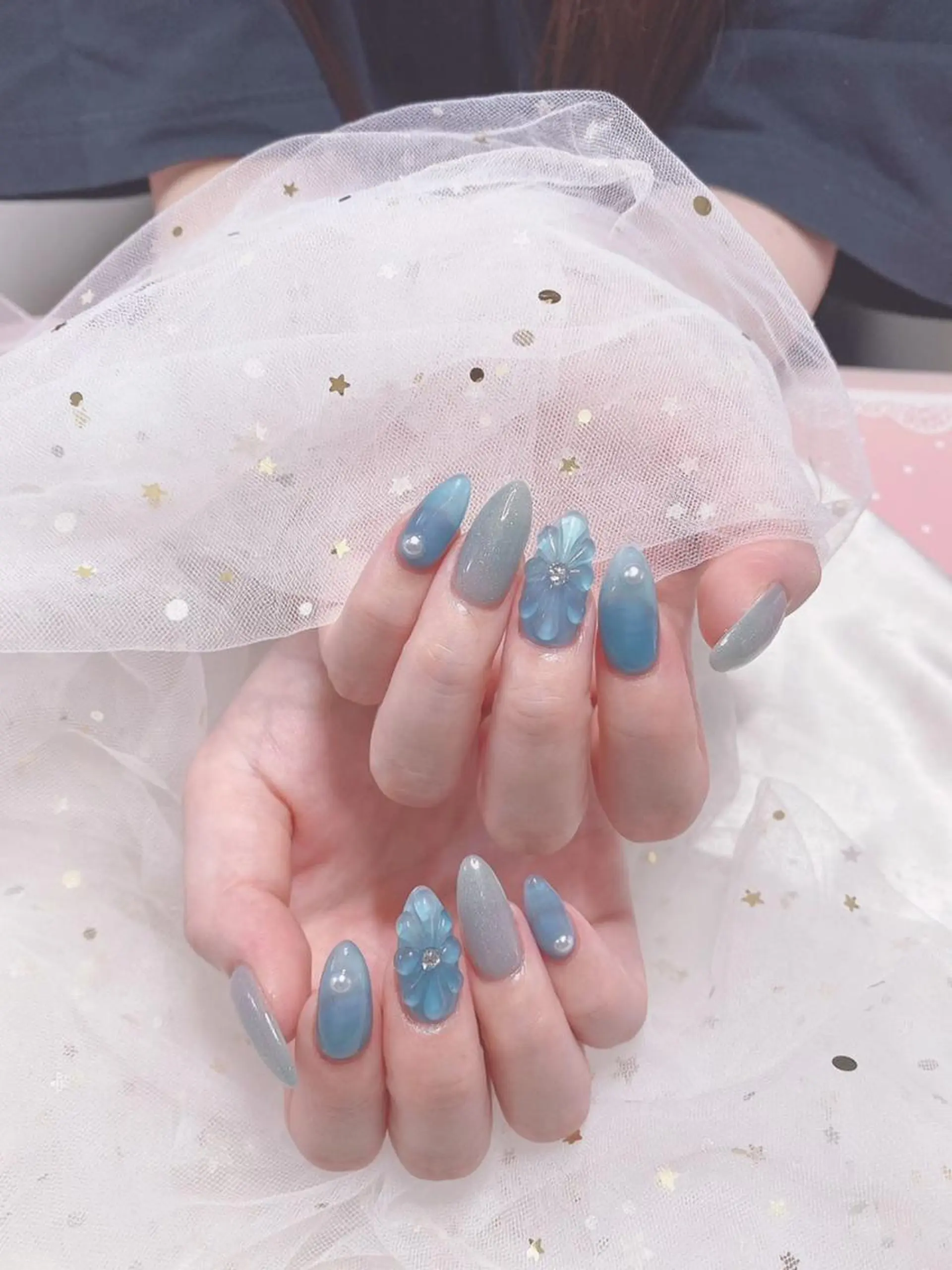 ネイル ブルー シンプルネイル ジョリ kasumi🌹💅のネイルデザイン