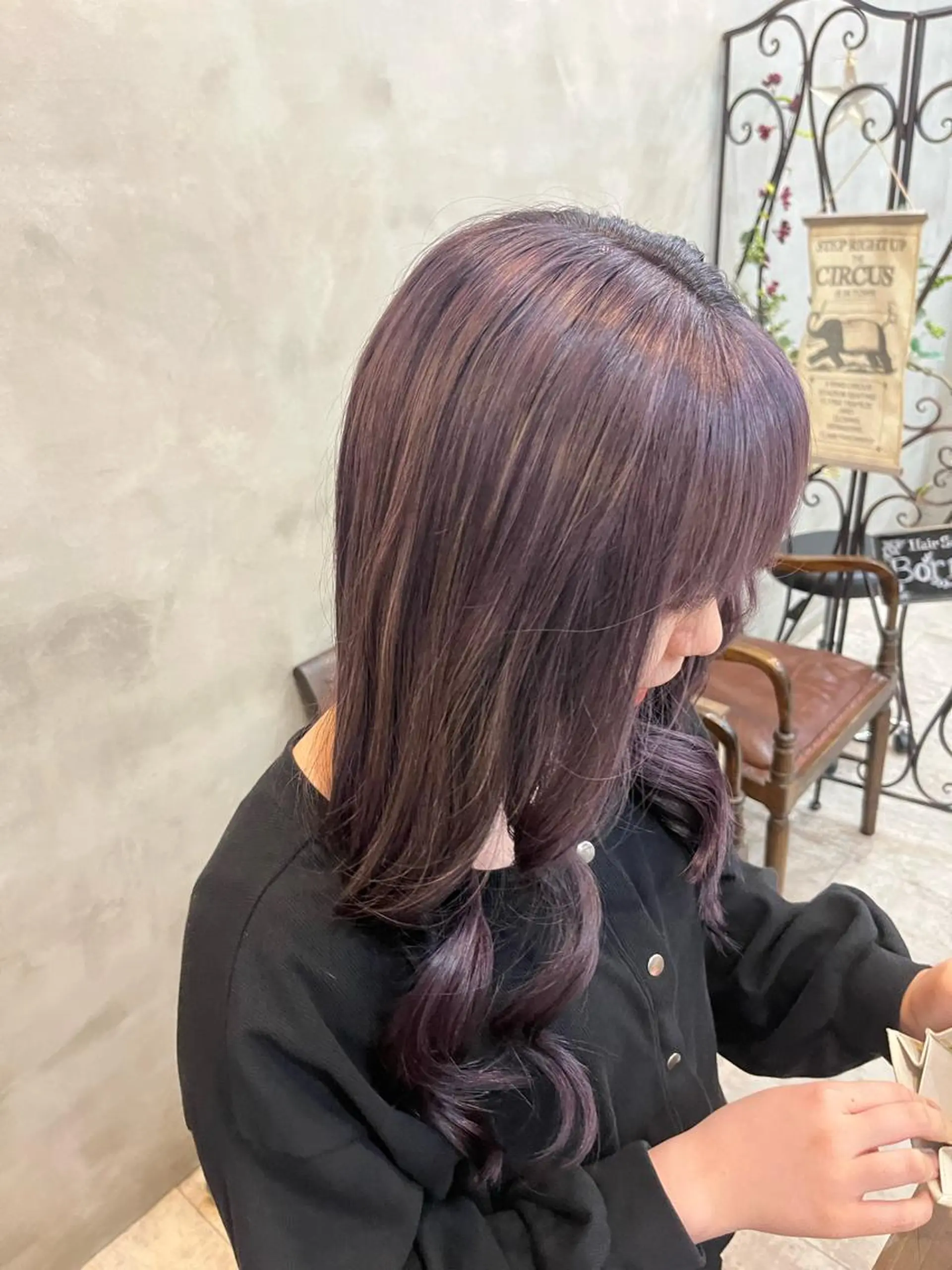 ロング カラー 艶髪/ハイトーン/ ヘアセット/モエノのヘアスタイル